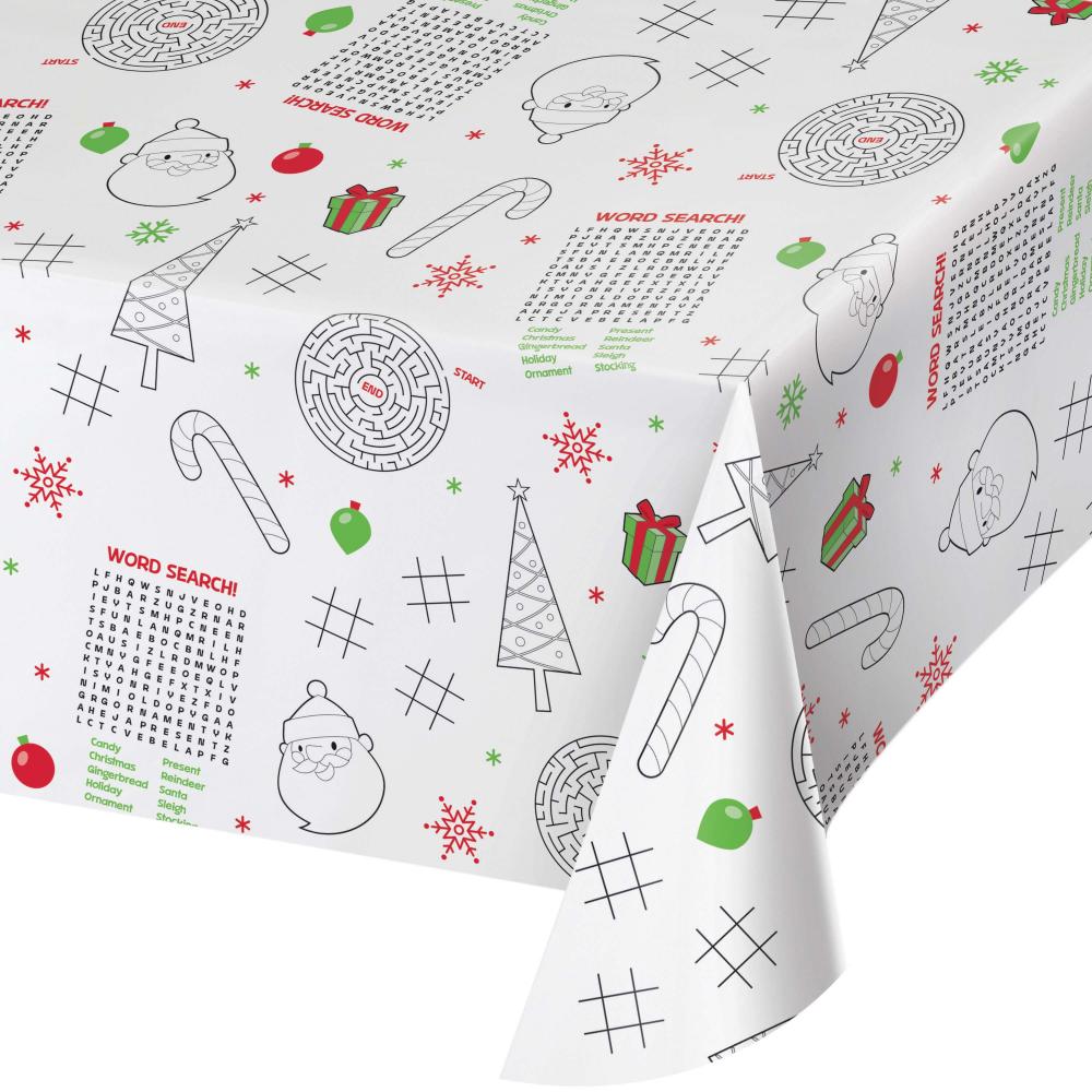 12-Piece Bulk Christmas Activity Paper Table Covers for Holiday Parties, Kids Crafts & Festive Decorations - Perfect for School Events, Family Gatherings & DIY Projects