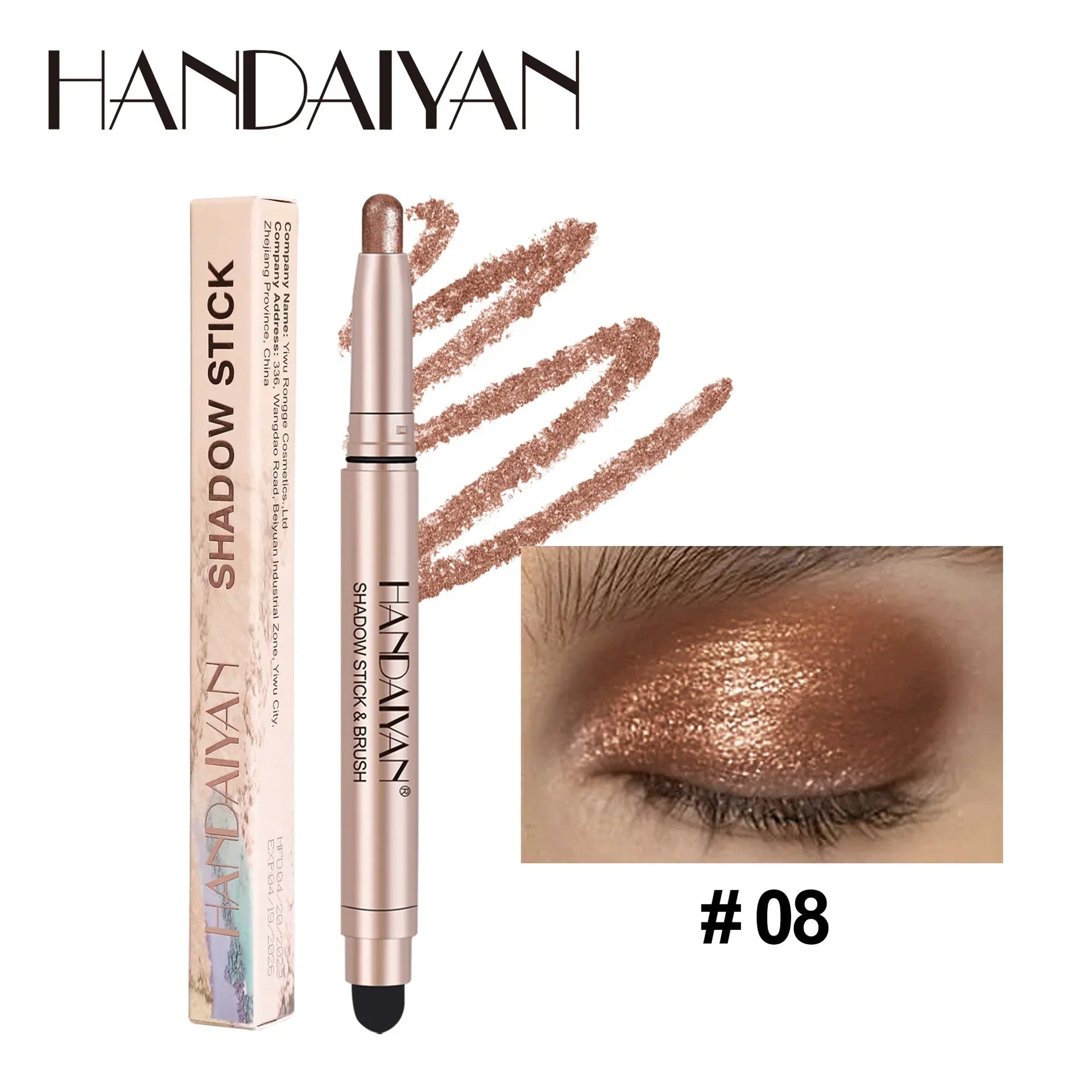 Metallic Eyeshadow Stick - Long Lasting, Waterproof & Highly Pigmented Eye Makeup for Everyday Wear & Party Looks