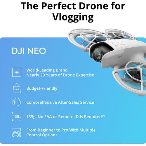 DJI Neo Drone with 4K Camera - Foldable & Lightweight Quadcopter for Aerial Photography, Vlogging, and Outdoor Adventures | Perfect for Travel, Hiking, and Content Creation