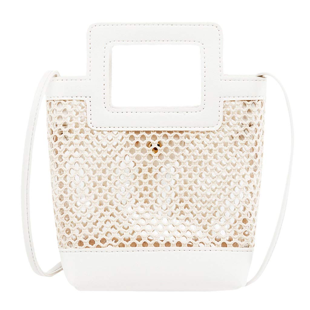 Stylish Woven Beach Messenger Bag for Women & Men - Fashionable Hollow Hasp Shoulder Bag for Travel, Shopping & Outdoor Activities