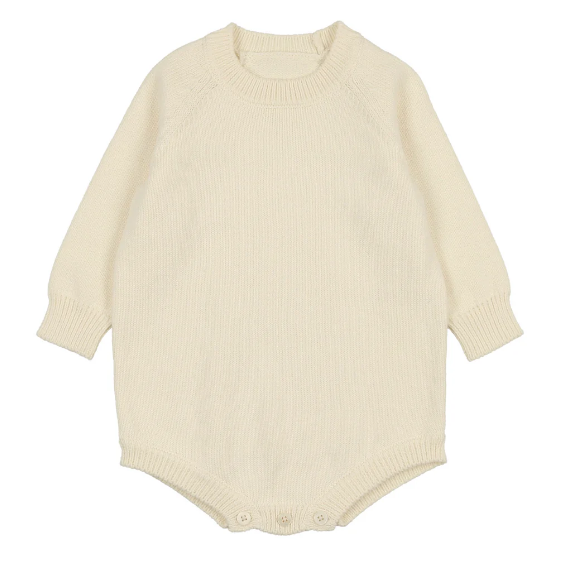 COCO BLANC Chunky Knit Baby Onesie for Boys & Girls (12M-4Y) - Soft Winter Pajamas for Toddler Sleepwear & Cozy Loungewear