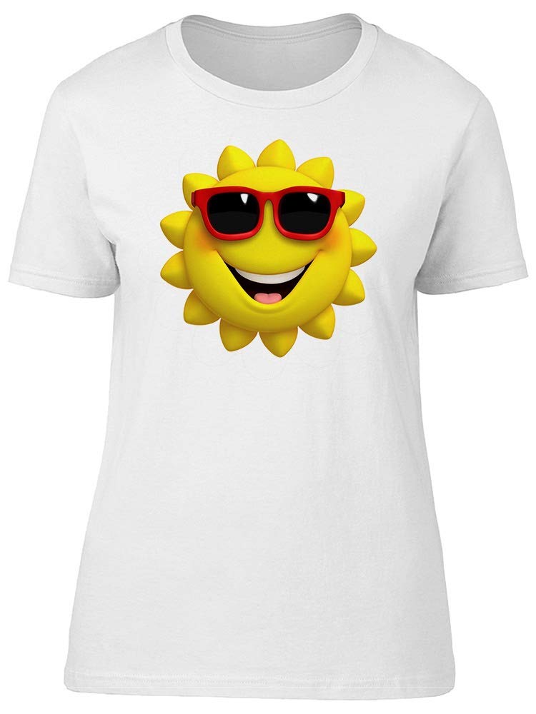 Stylish Happy Sun with Sunglasses Graphic T-Shirt for Women - Perfect for Summer Outfits, Beach Vacations & Casual Wear