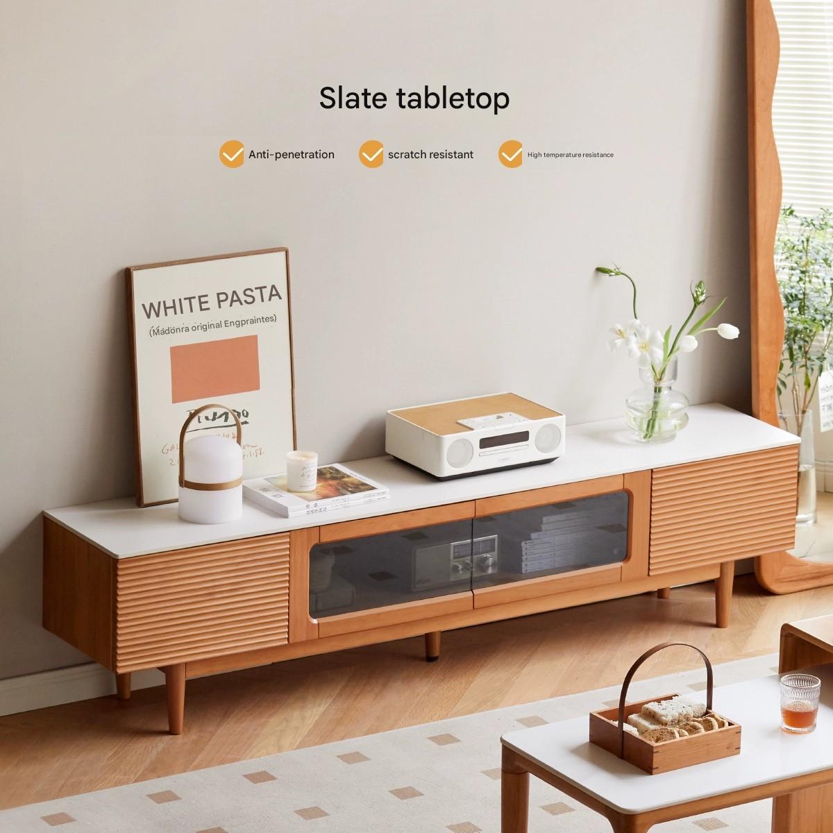 Modern Pine Solid Wood TV Stand with Storage - Rustic Floor TV Cabinet for Living Room, Bedroom & Home Theater - Durable Entertainment Center for TVs up to 65