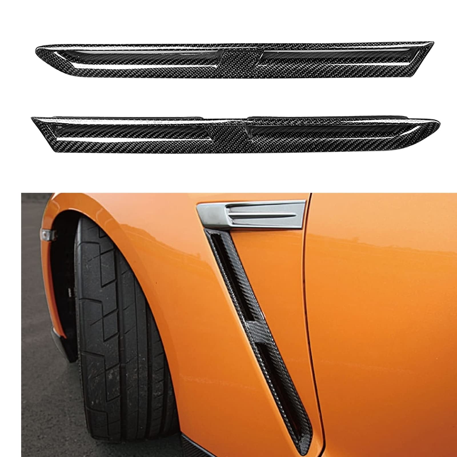 Carbon Fiber Front Side Fender Vent Cover for Nissan GT-R R35 2009-2016 - Lightweight Aero Upgrade for Enhanced Performance & Style - Perfect for Track Days & Car Shows