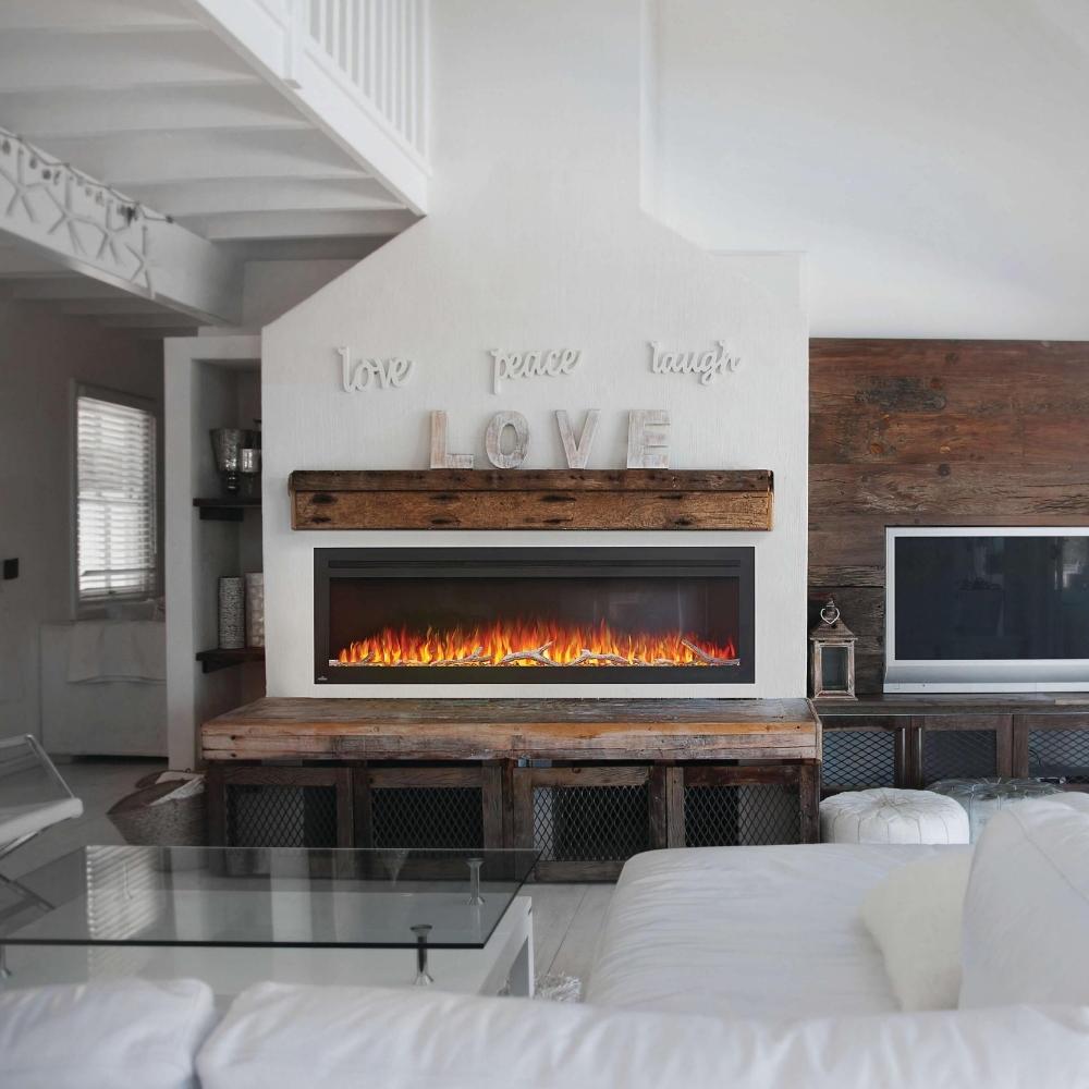 Napoleon PurView Built-in Electric Fireplace - Wall Mounted Heater with Realistic Flame Effect for Living Room, Bedroom & Office