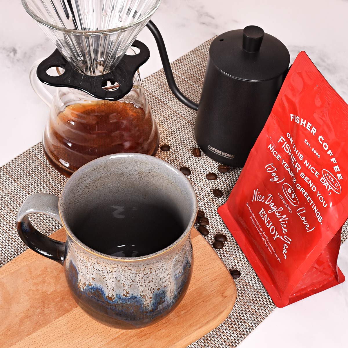 Bosmarlin Large 21 Oz Ceramic Coffee Mug - Big Tea Cup for Office & Home Use - Dishwasher & Microwave Safe - Perfect for Hot Drinks, Soups, and Breakfast Cereals