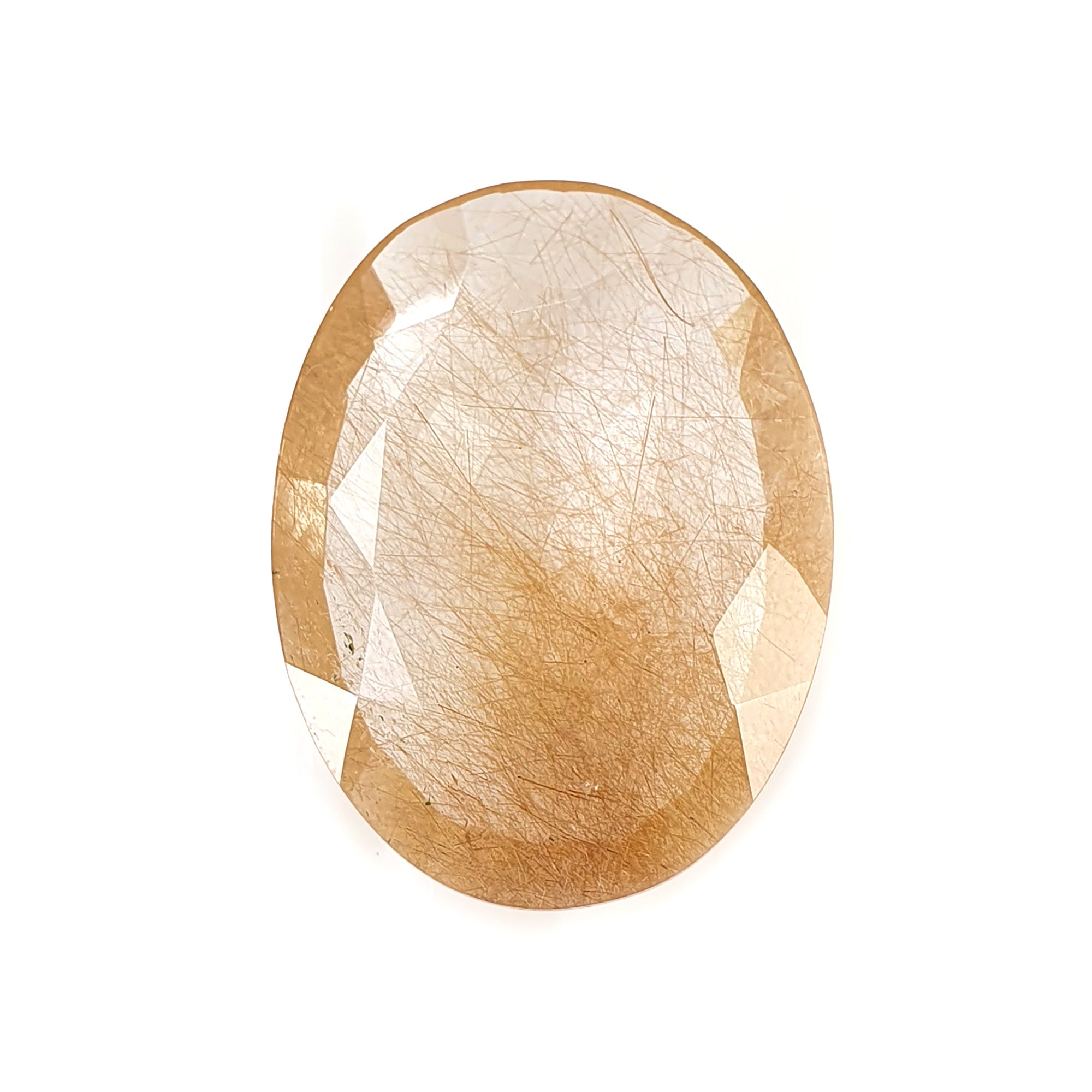 Natural Brown Rutile Quartz Gemstone - 29.15cts Untreated Oval Cut 28x21mm | Jewelry Making, Healing Crystals, Collection Display (With Video)