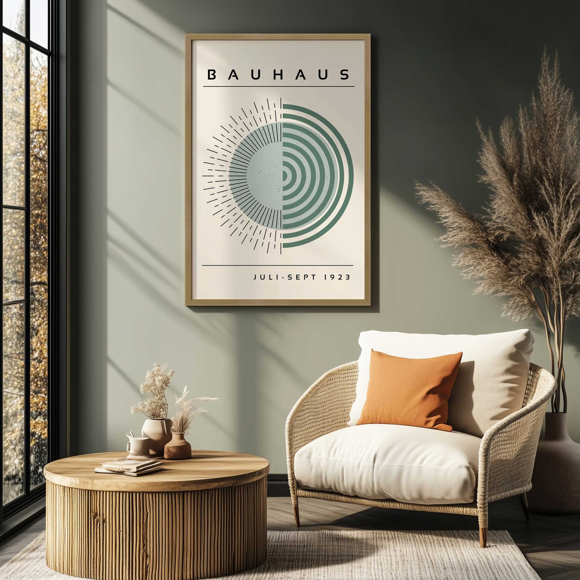 Bauhaus Echoing Rays Print - Modern Abstract Art Poster for Home & Office Decor | Perfect for Living Room, Bedroom, or Workspace Wall Art