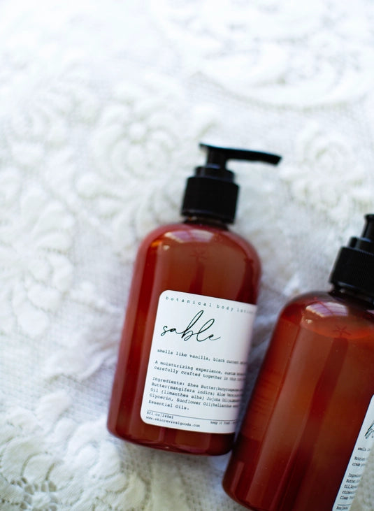 Organic Sable Botanical Body Lotion for Dry Skin - Hydrating & Nourishing Moisturizer with Natural Ingredients | Perfect for Daily Use, After Shower & Nighttime Skincare Routine