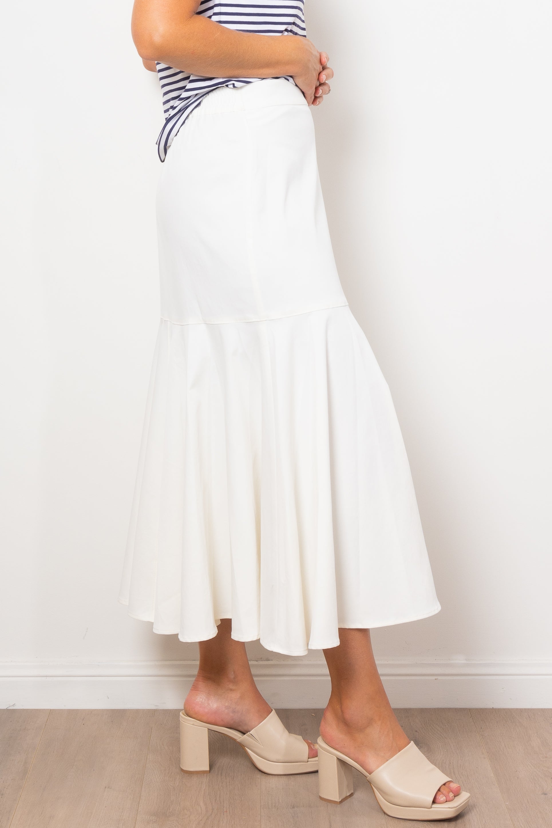 Mela Purdie Bell Skirt - Stretchy Chintz Fabric, Flared A-Line Design for Women - Perfect for Office Wear, Parties & Casual Outings