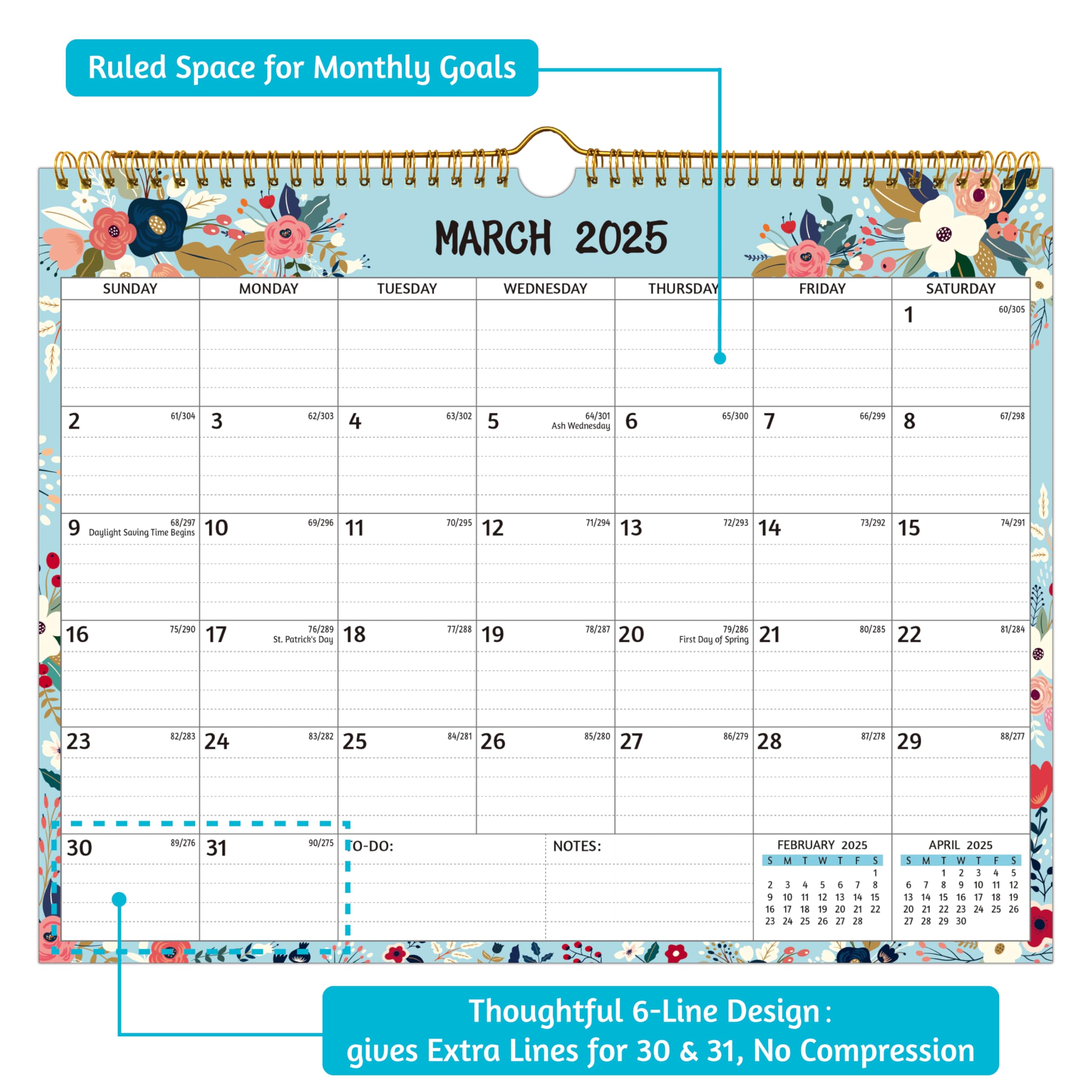 2025-2026 Wall Calendar - 2 Year Monthly Planner (14.57