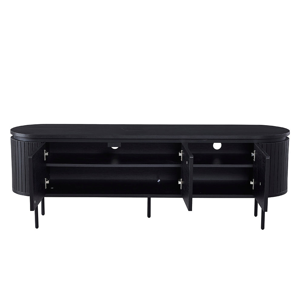 Kaidan 160cm Black TV Stand Entertainment Unit - Modern TV Console for Living Room, Bedroom & Home Theater
