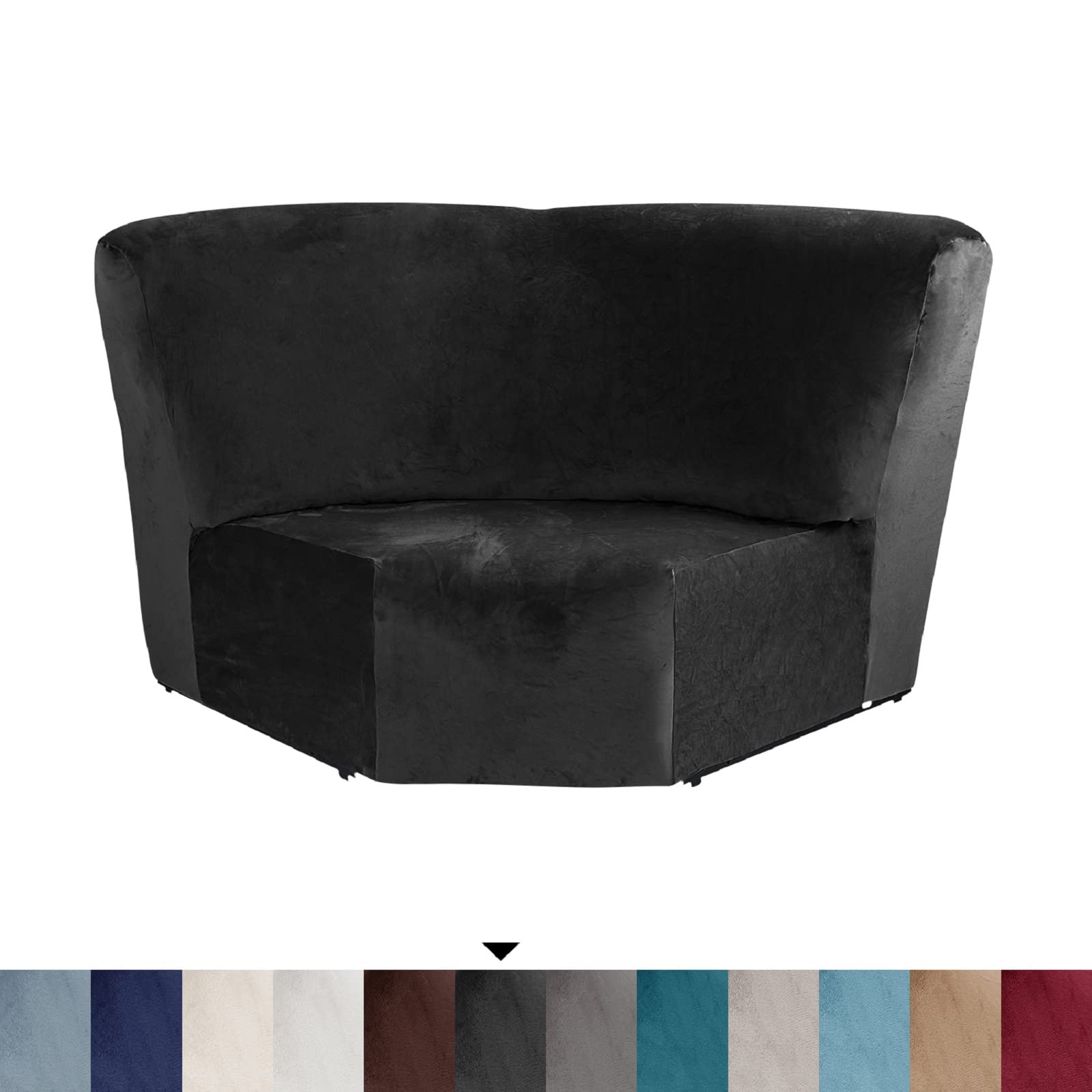 Premium Velvet Recliner Sofa Cover - Universal Stretch Slipcover with Anti-Slip Elastic Straps for Living Room, Pets & Home Decor (Black) | Perfect for Sectional Couches, Dog Protection & Furniture Refresh