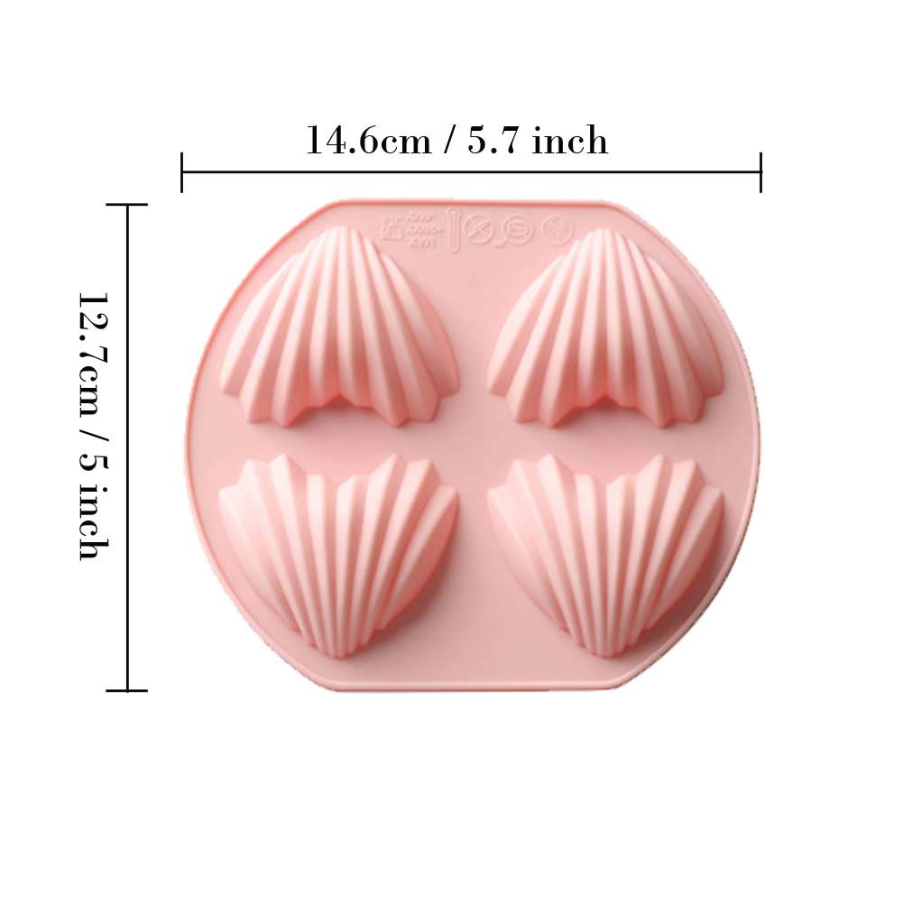 CANDeal 4-Pack Seashell Shaped Silicone Molds for Chocolate, Candy, Jelly, Soap & Madeleine Cakes - Reusable Baking Molds for DIY Desserts, Party Treats & Home Decor