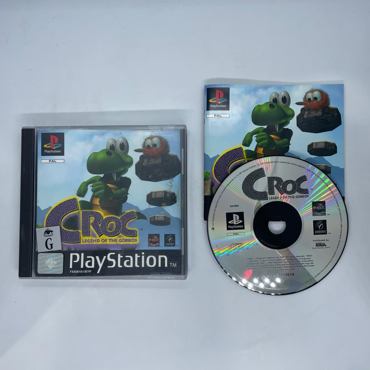Croc: Legend of the Gobbos - PlayStation 1 PS1 Game with Manual (PAL Version) - Classic Platformer Adventure for Retro Gaming Enthusiasts