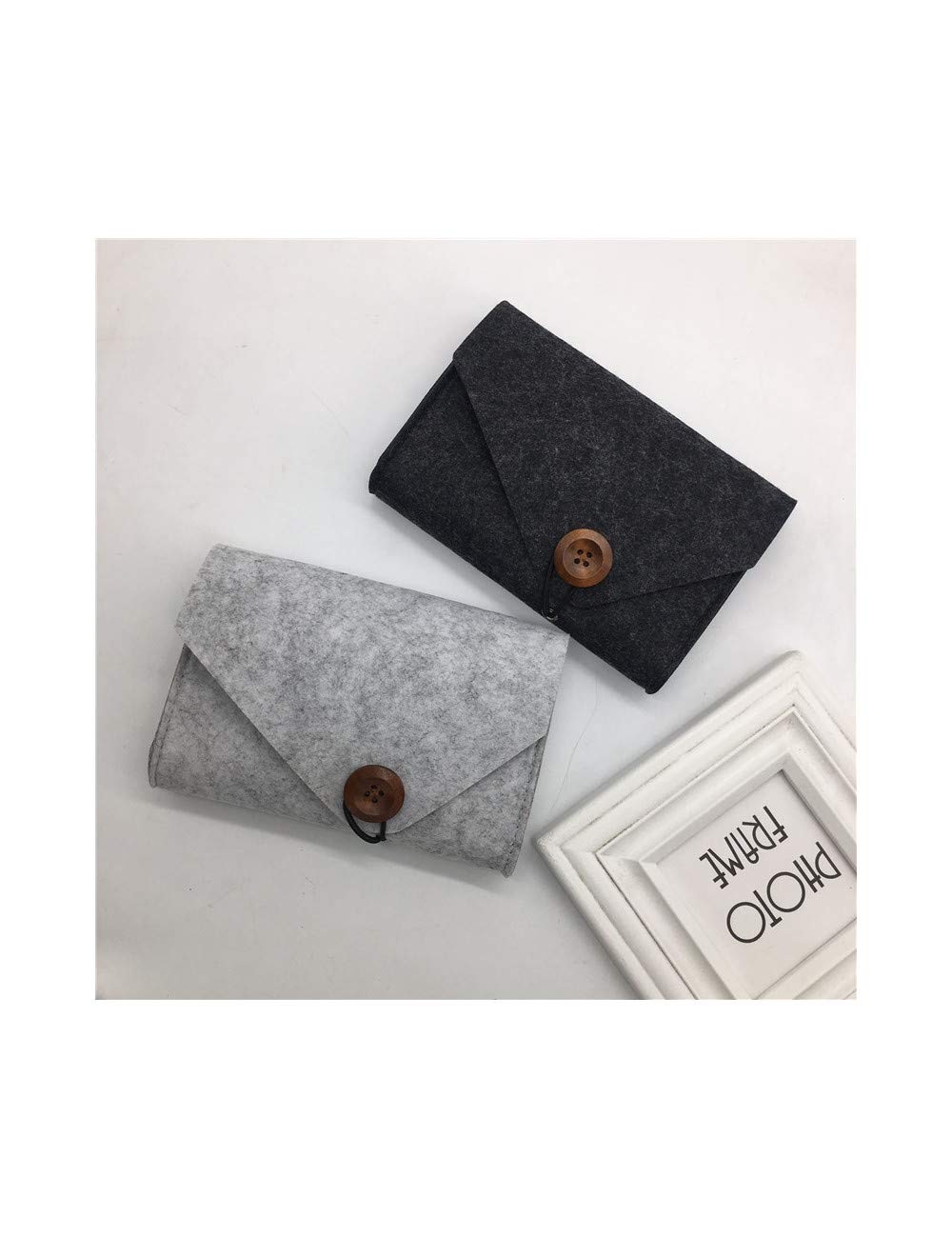 1 Pcs Mini Felt Pouch Key Coin Organizer - USB Cable Charger Storage Bag for Travel, Mouse & Electronic Gadgets - Compact Travel Accessories for Home, Office & Car Organization
