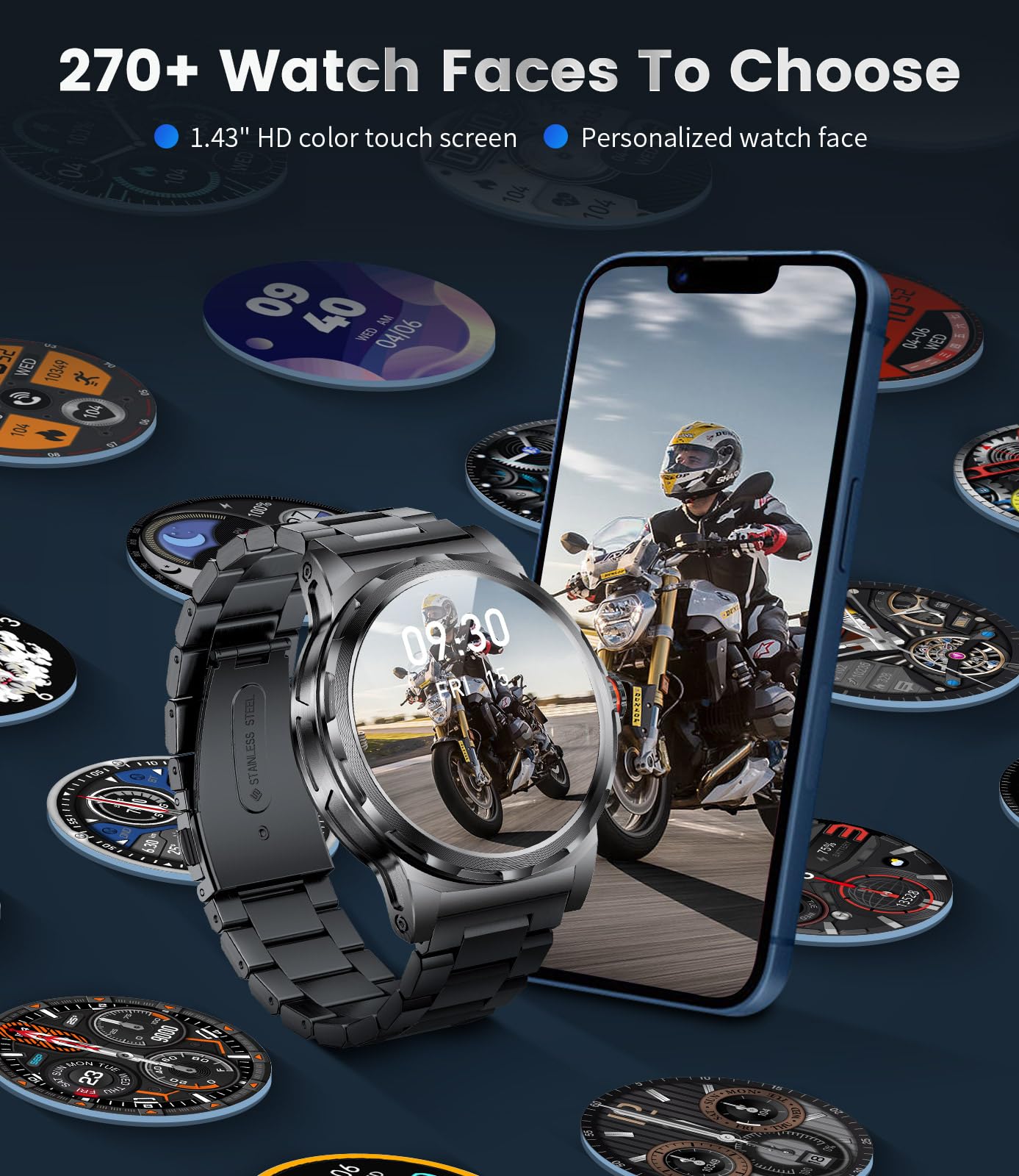 LIGE Smart Watch for Men & Women - 1.43