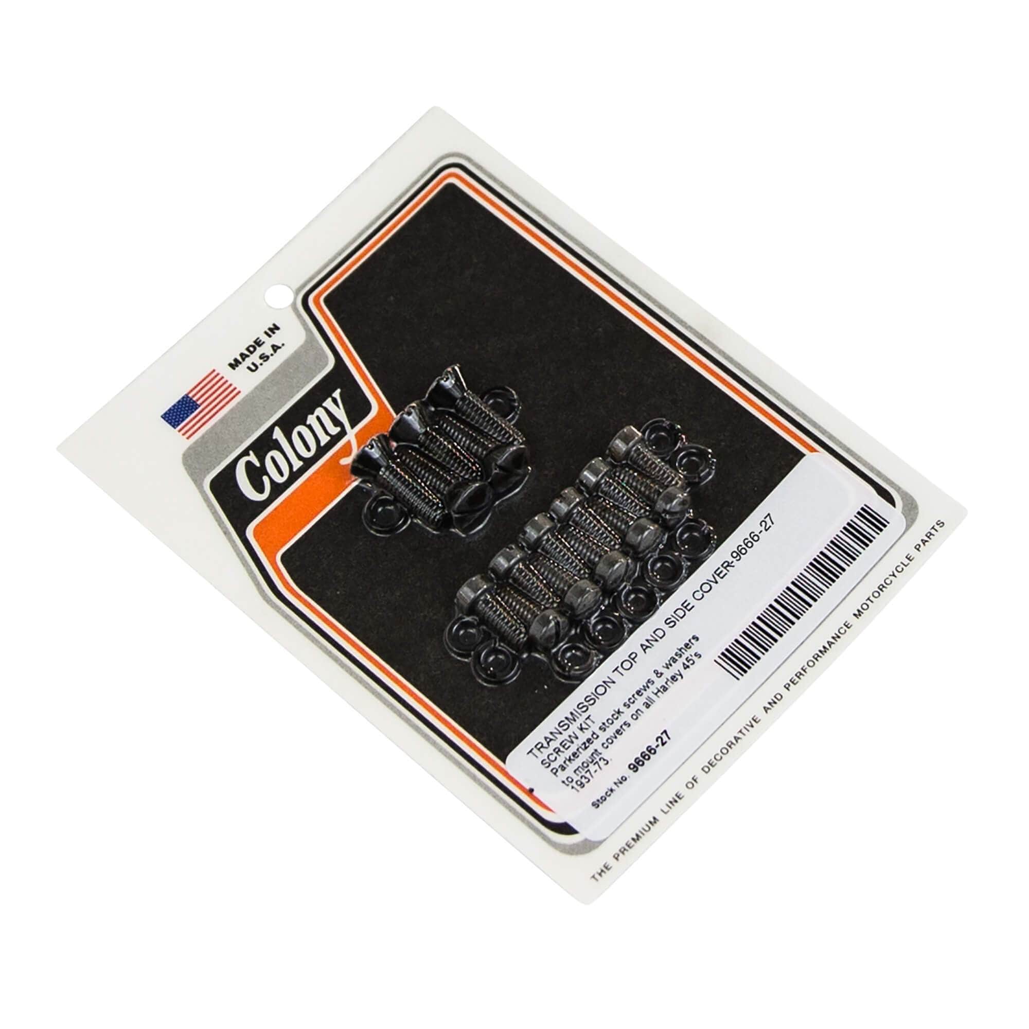 27-Piece Transmission Top & Side Cover Screw Kit for 1937-1973 Harley Davidson 45's - Parkerized Finish - Motorcycle Engine Repair & Maintenance Parts