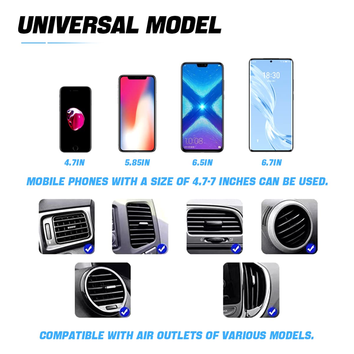 Upgraded 360° Rotatable Car Phone Holder Mount - 3-in-1 Universal Smartphone Mount with Strong Suction Cup & Clip for Windshield, Dashboard & Air Vent - Compatible with iPhone 13/12/11/XS/Pro Max & Android Phones - Perfect for GPS Navigation, Hands-Free Calling & Road Trips