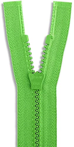 YKK #5 Molded Vislon Spring Green Medium Weight Jacket Separating Zipper - 20