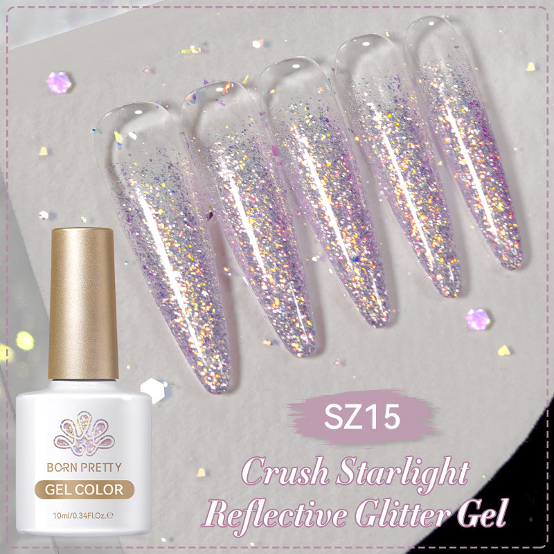 Reflective Glitter Gel Nail Polish - 10ml Starlight Crush for Long-Lasting Shine | Perfect for Manicures, Pedicures & Nail Art Designs