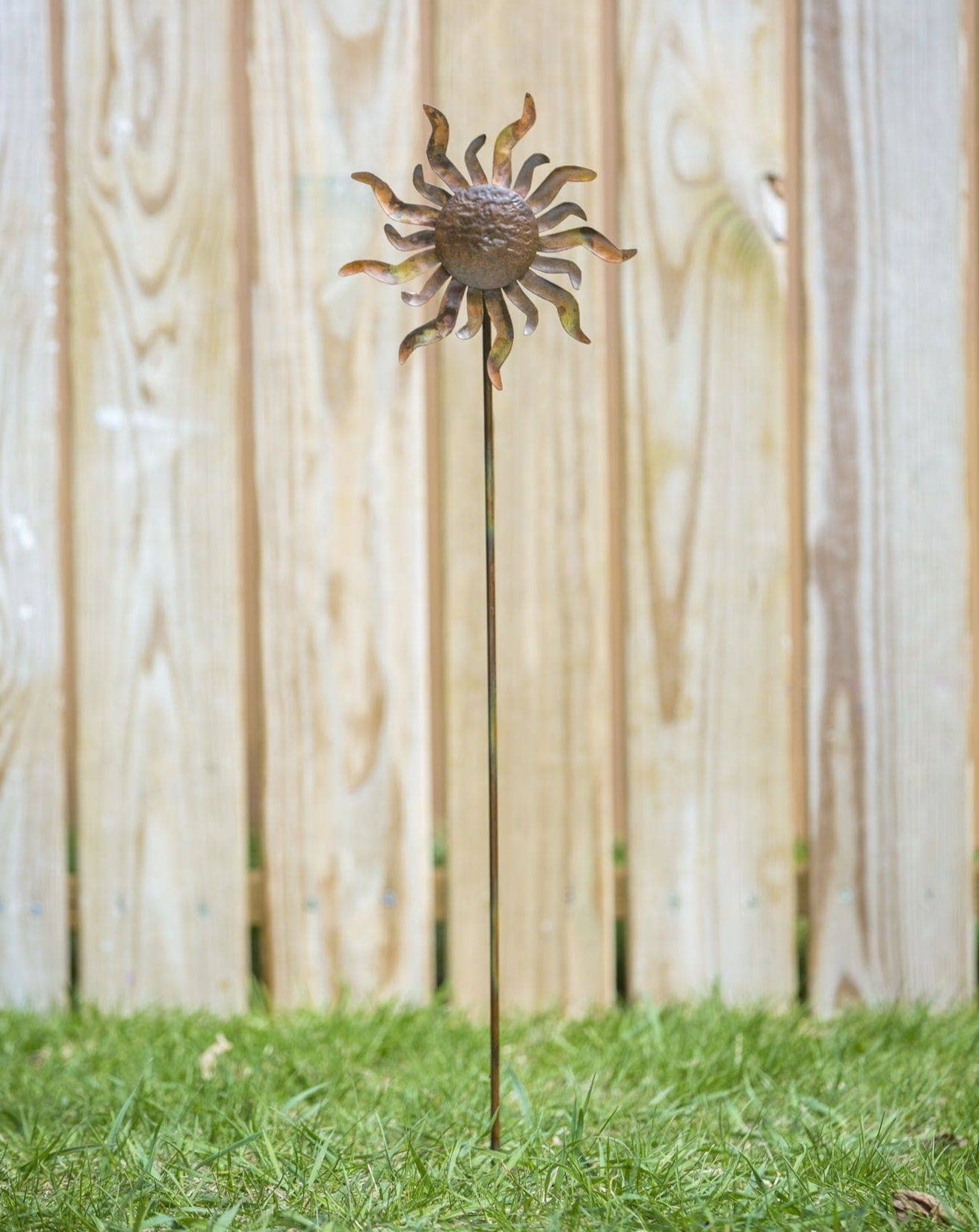 Vibrant Textured Sun Garden Spinner - 8 Inch Metal Wind Spinner for Outdoor Decor, Yard Art & Garden Ornament - Perfect for Patio, Lawn, Backyard & Landscape Decoration