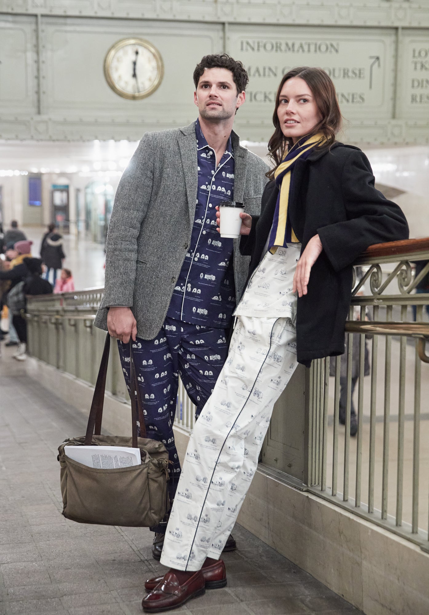 Sleepy Jones x The New Yorker Marina Pajama Set - Dozin' Bagels Cream Cotton Lounge Wear | Cozy Sleepwear for Women, Perfect for Bedtime & Relaxation at Home