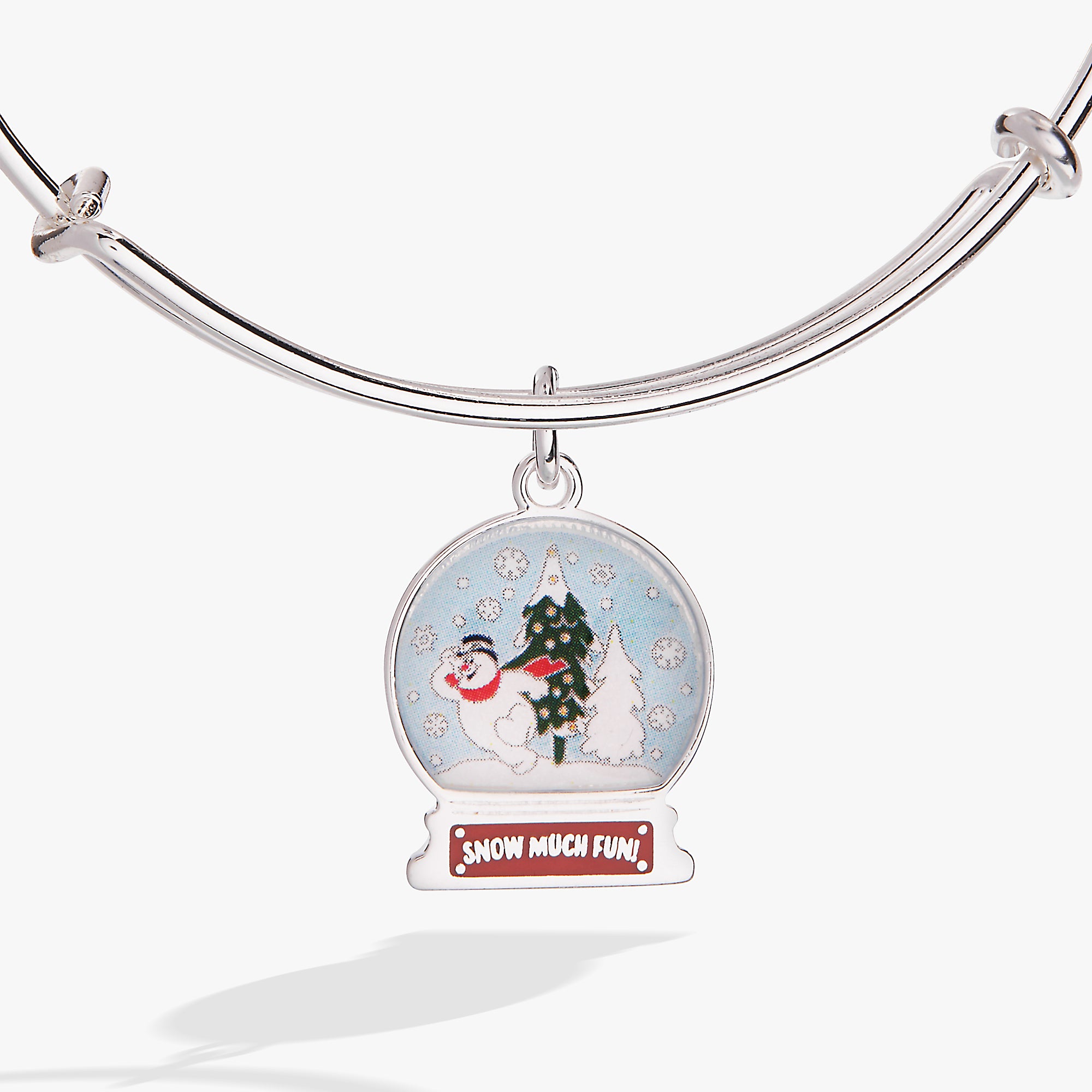 FROSTY THE SNOWMAN™ Snowglobe Charm Bangle Bracelet - Christmas Holiday Gift for Women & Girls - Perfect for Winter Parties, Gift Exchanges & Festive Jewelry Collection
