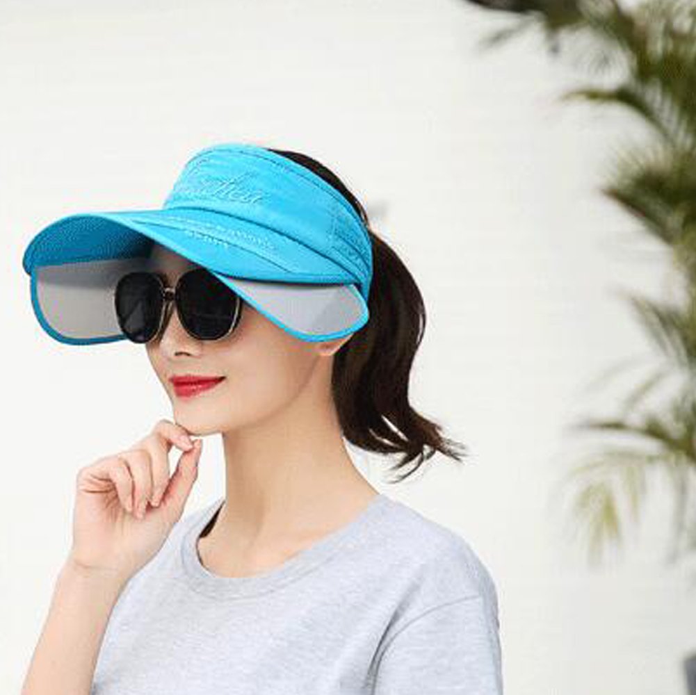 YEKEYI UPF 50+ Sun Hat for Women & Men - Wide Brim Retractable Visor Baseball Cap with UV Protection - Perfect for Beach, Fishing, Hiking & Outdoor Summer Activities
