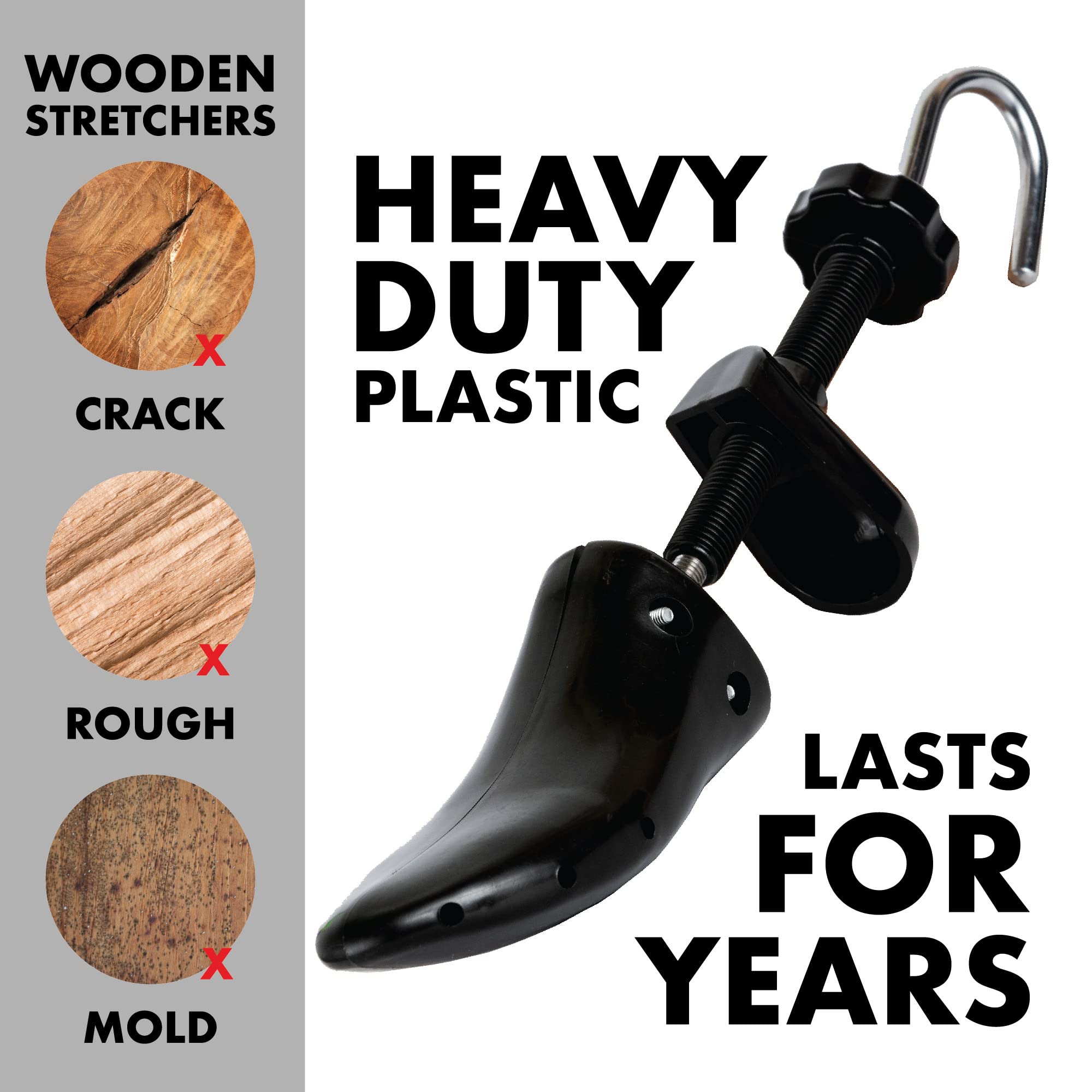 FOOTMATTERS Premium Shoe Stretcher & Expander for Women & Men - Comfortable Shoe Widener for Tight Shoes | Perfect for Leather, Boots & Dress Shoes at Home or Office