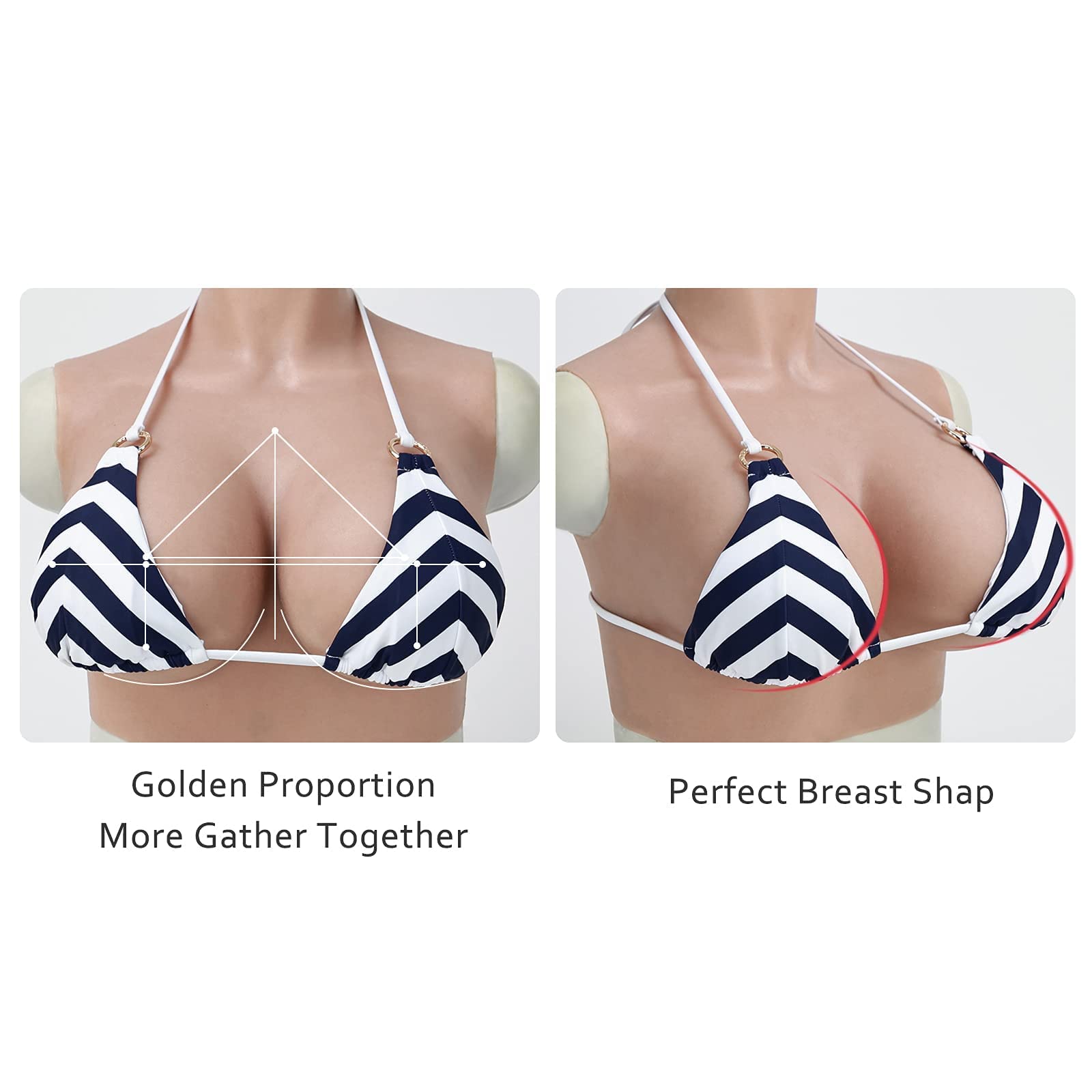 Premium Silicone Breast Forms for Crossdressers & Transgender - Natural Looking Fake Boobs for Cosplay, Drag Queen Performances & Everyday Wear - Comfortable Breastplate for Crossdressing & Gender Affirmation