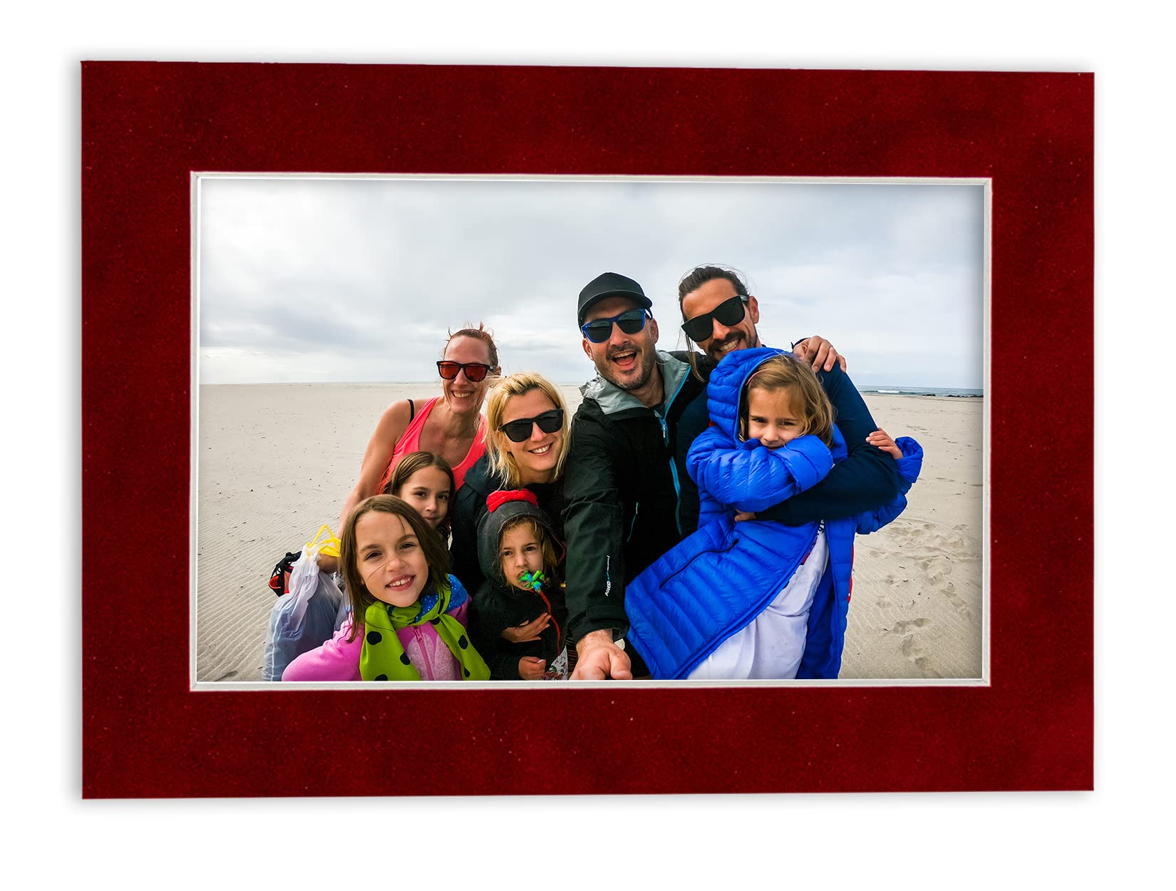 28x40 Acid-Free Bright Red Suede Precut Matboard for 24x36 Photos - Bevel Cut 4-Ply Mat with Backing Board & Self-Seal Crystal Clear Photo Bag - Perfect for Picture Framing, Art Displays, and Home Decor