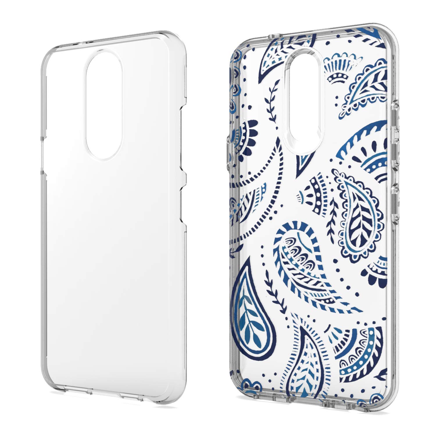 Z-GEN Slim Hybrid Clear TPU Phone Case for LG K40/Harmony 3/Xpression Plus 2 (2019) LM-X420/LG Solo LTE L423DL - Shockproof Protective Cover with AC2 Blue Totem Design - Perfect for Daily Use, Work & Outdoor Activities