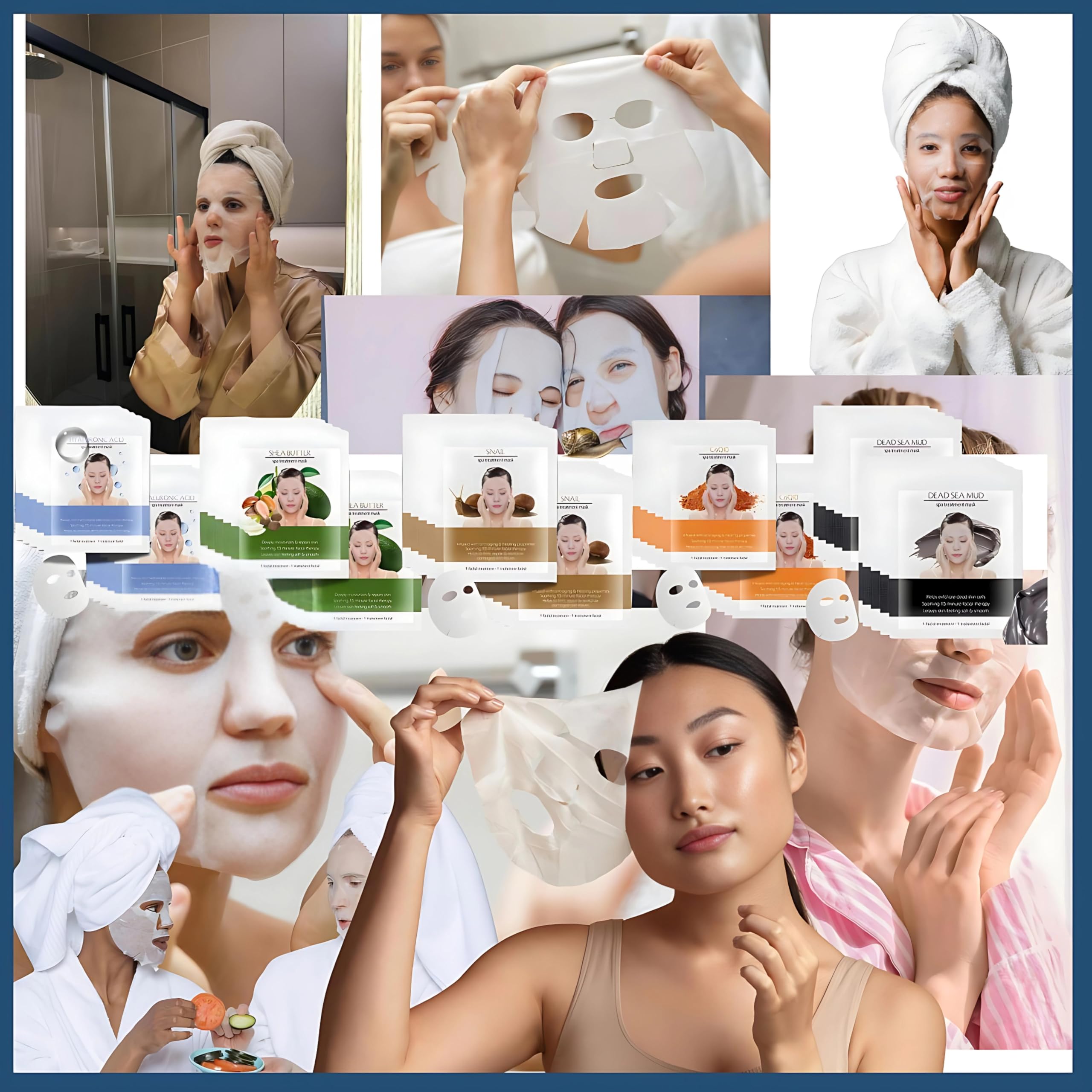 Korean Skincare Face Masks 20-Pack Variety Set | PH Balanced for Sensitive Skin | Cruelty-Free Facial Sheet Masks | Hydrating & Brightening | Perfect for Spa Night, Self-Care Routine & Travel Essentials