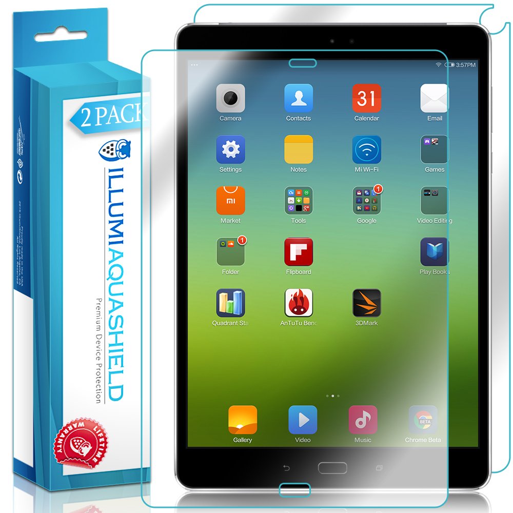 Asus ZenPad 3S 10 (Z500M) Screen Protector, ILLUMI AquaShield HD Clear TPU Film - 2 Pack Front & Back Protectors, Bubble-Free Installation for Work & Entertainment