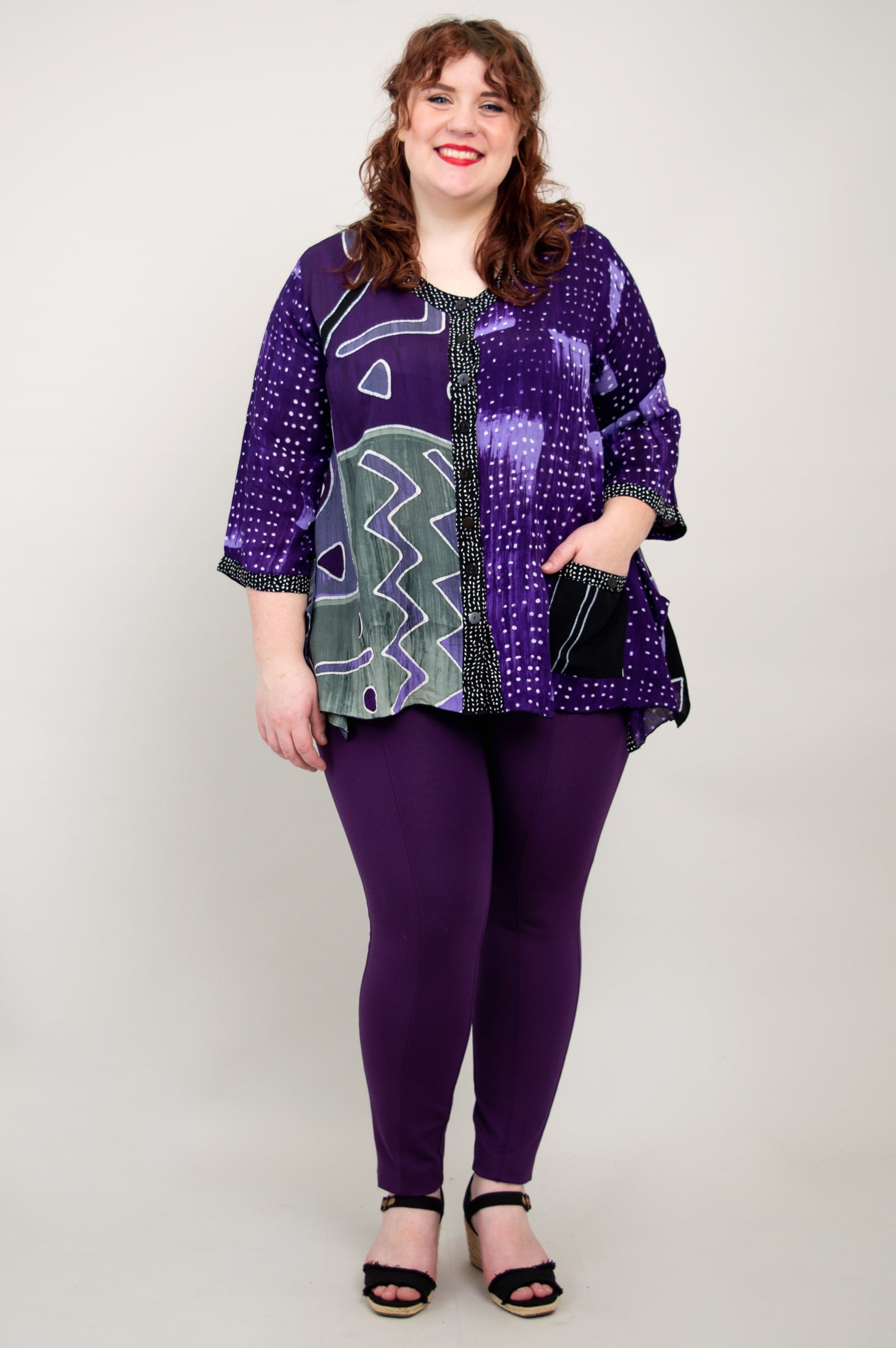 Carmel Top Women's Blouse - Stylish Bocana Mosaic Print Casual Shirt for Everyday Wear | Perfect for Office, Date Night & Weekend Outings