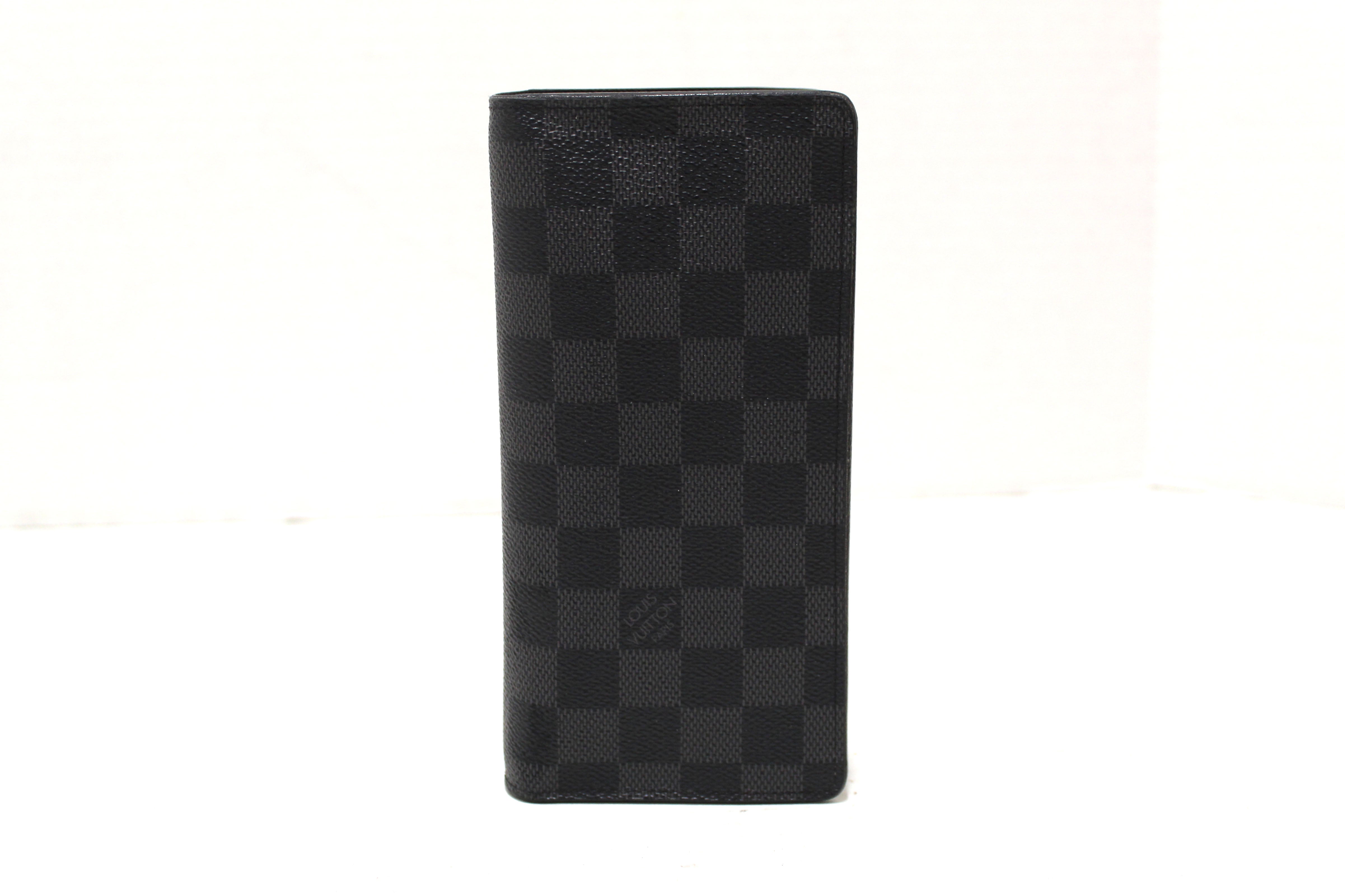Authentic Louis Vuitton Damier Graphite Canvas Brazza Wallet for Men - Slim RFID Blocking Bifold Credit Card Holder - Perfect for Business, Travel & Everyday Use