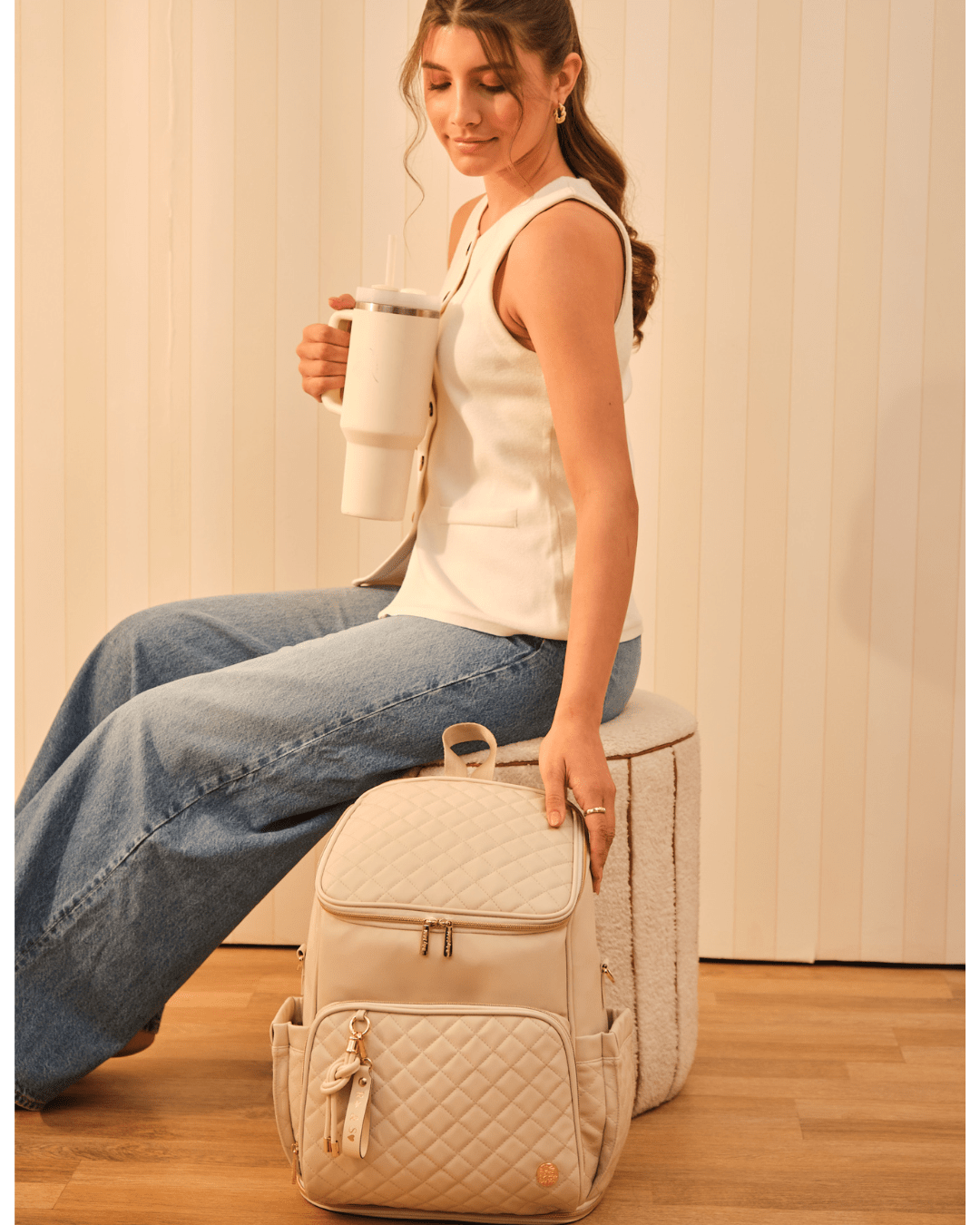 The City Trooper Ecru - Stylish and Durable Backpack for Urban Commuters, Travel & Everyday Use