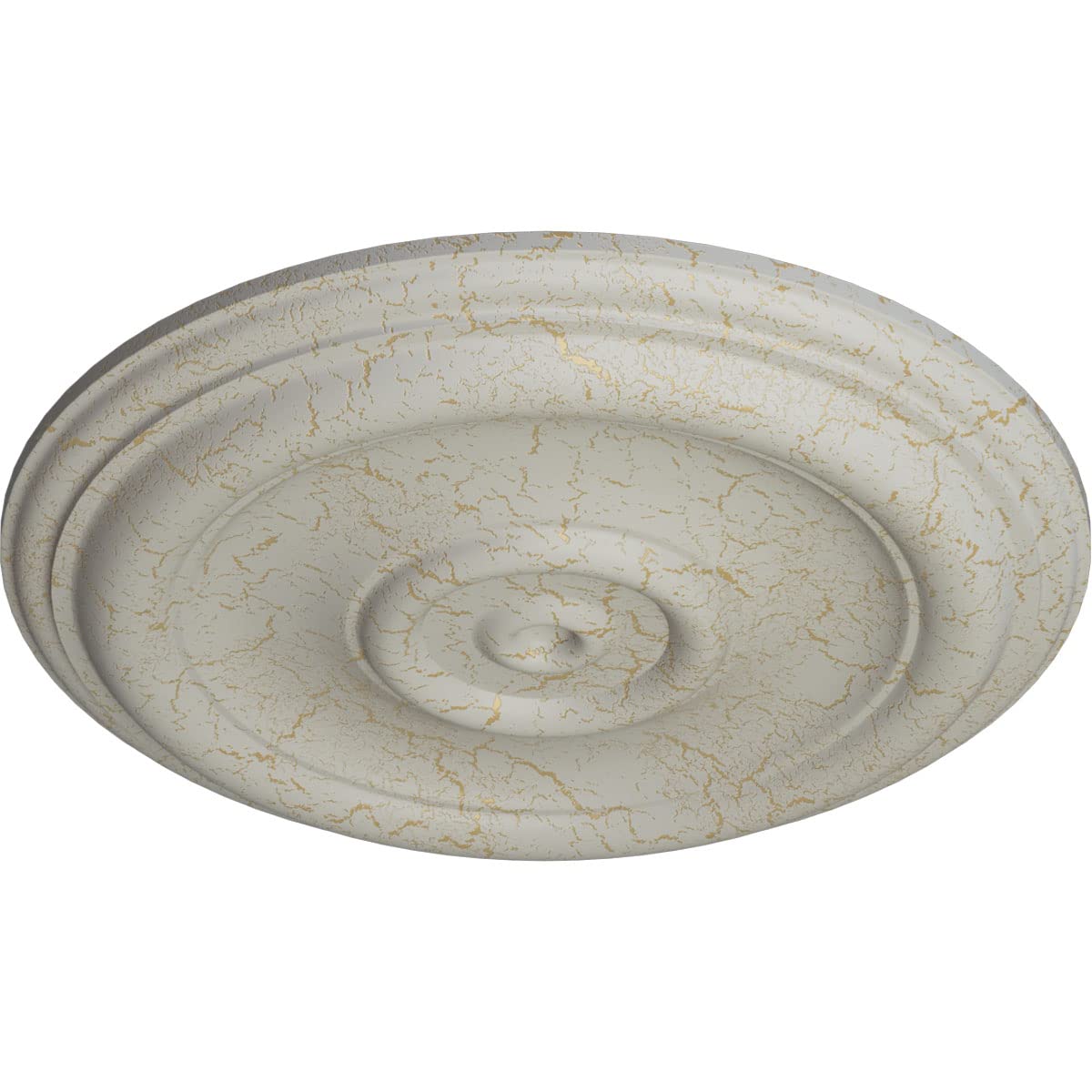 Ekena Millwork CM12TRPCC 12-Inch Traditional Ceiling Medallion - Hand-Painted Pot of Cream Crackle Finish, 1-Inch Projection (Fits Canopies up to 2 3/4