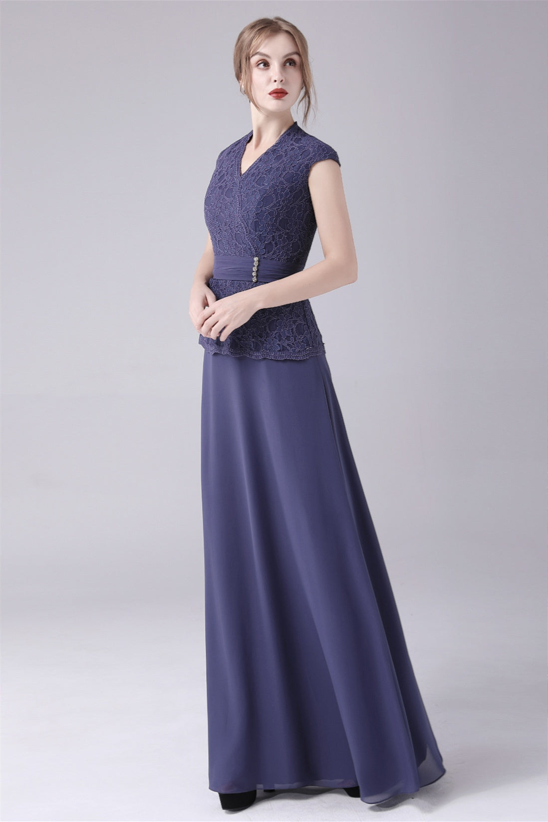 Vintage A-Line V-Neck Floor-Length Sleeveless Mother's Dress for Weddings, Parties & Special Occasions