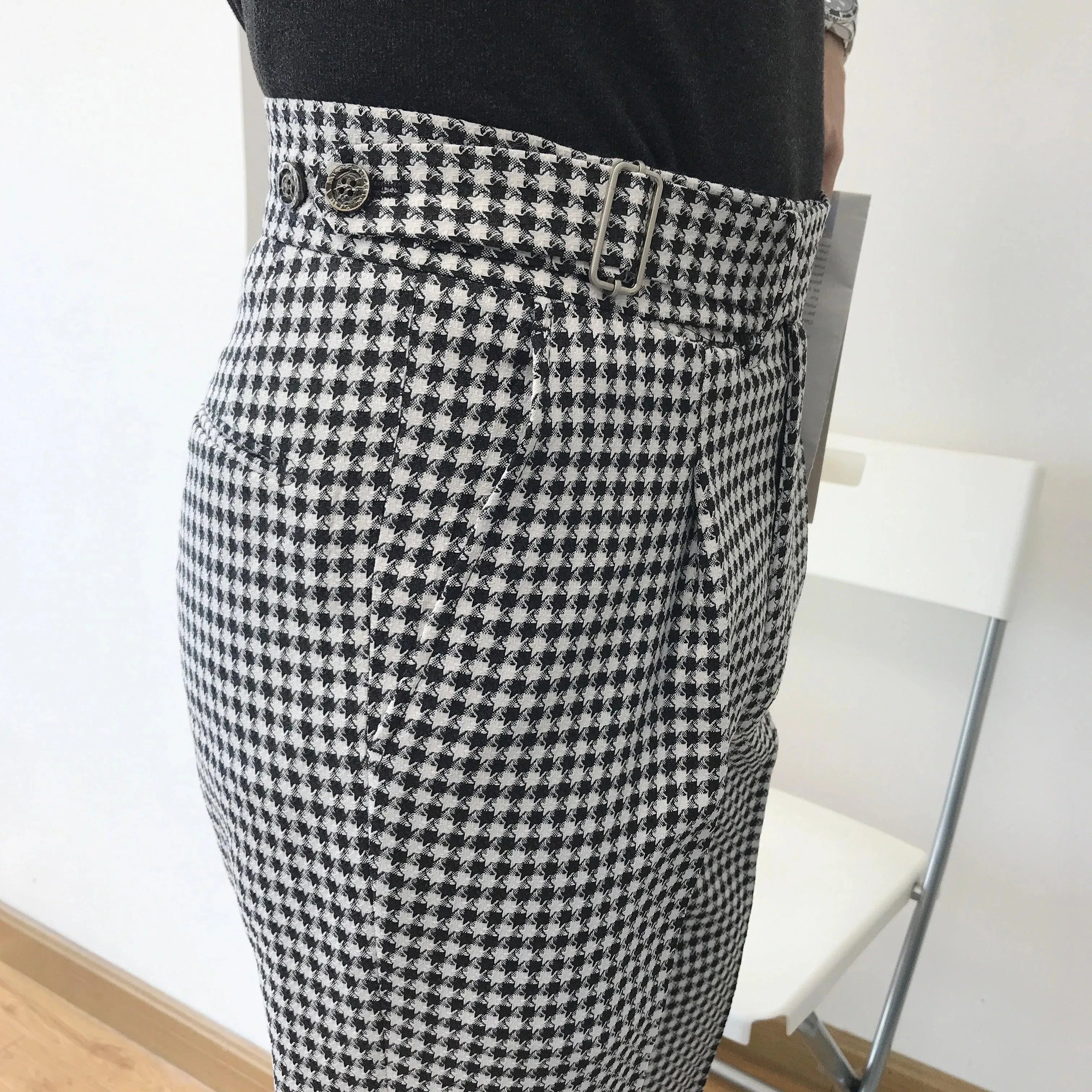 Federico Houndstooth Prom Suit for Men - Classic Black & White Checkered Tuxedo - Perfect for Prom Night, Homecoming & Formal Events