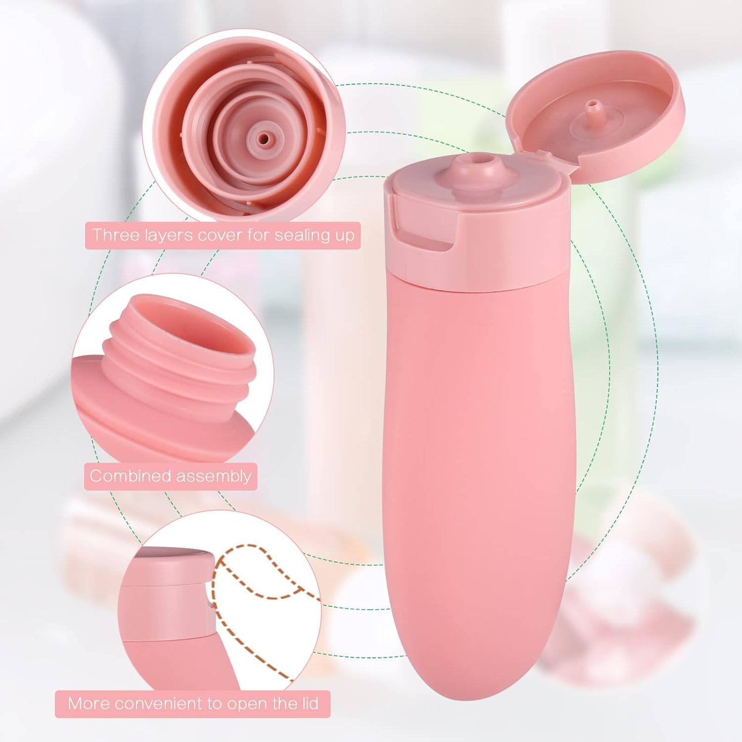 12 in 1 Silicone Travel Bottles Set - Leakproof Refillable Toiletry Containers for Shampoo, Lotion & Cream | Portable Squeeze Bottles for Hand Wash & Cosmetics | Perfect for Air Travel, Gym & Vacation Essentials