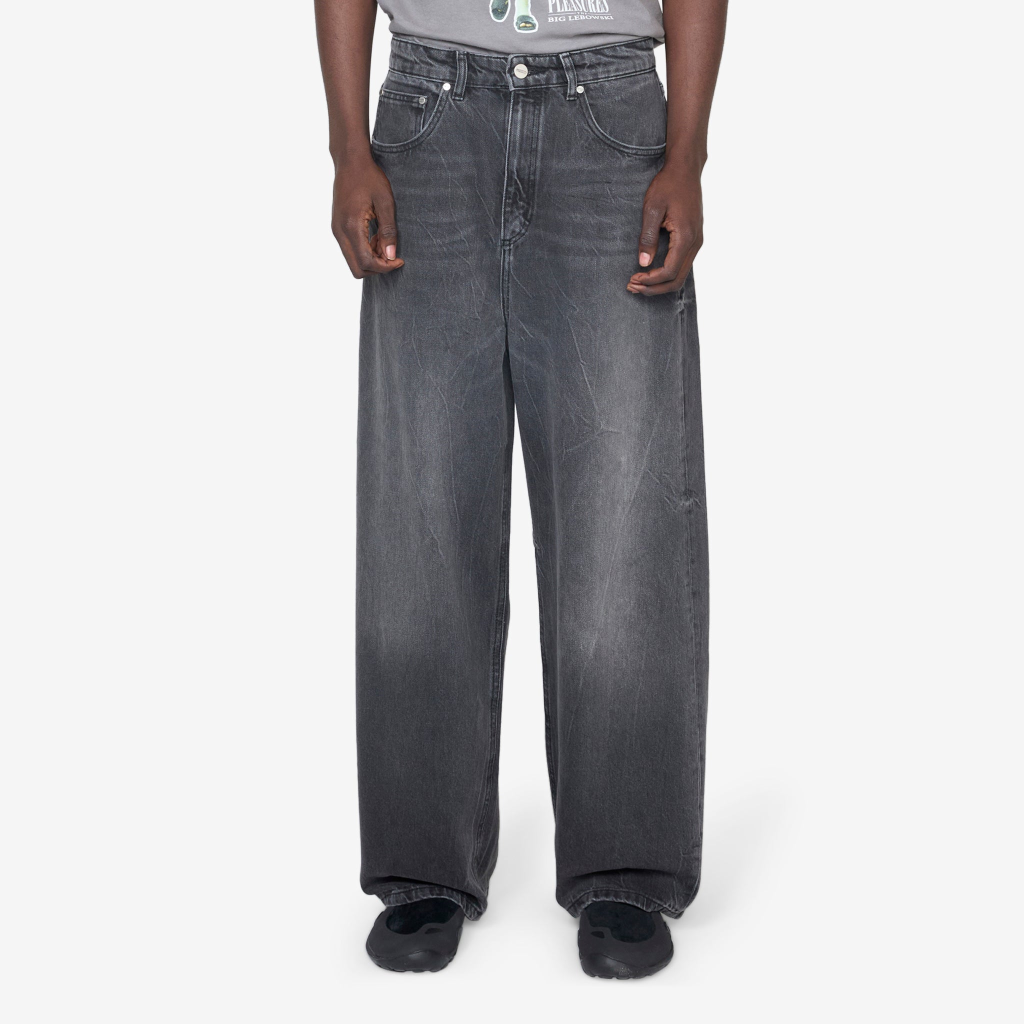 Baggy Denim Jeans for Men & Women - Black Vein Wash Relaxed Fit Vintage Style | Casual Wear, Street Fashion, Everyday Comfort