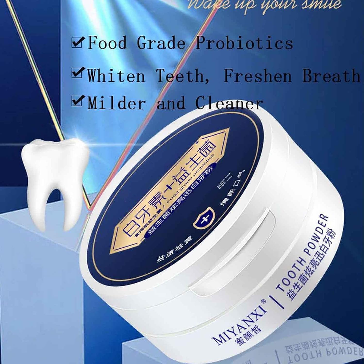 Miyanxi Teeth Whitening Powder - Natural Dental Stain Remover for Brighter Smile | Effective Teeth Stain Removal & Whitening | Perfect for Daily Oral Care & Coffee/Tea Drinkers
