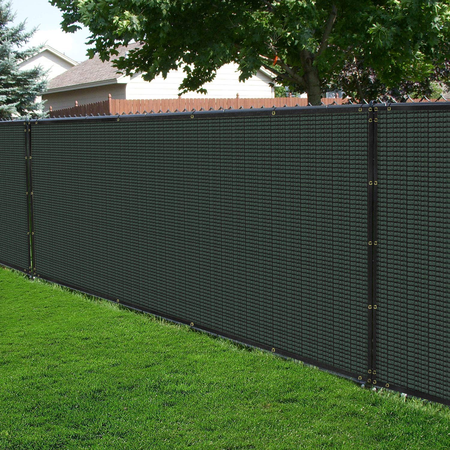 6'x280' Privacy Screen Fence for Backyard - 98% View Blockage with Reinforced Grommets | Heavy-Duty Chain Link Fence Cover | 3-Year Warranty | Green | Perfect for Patio, Garden & Outdoor Privacy Protection