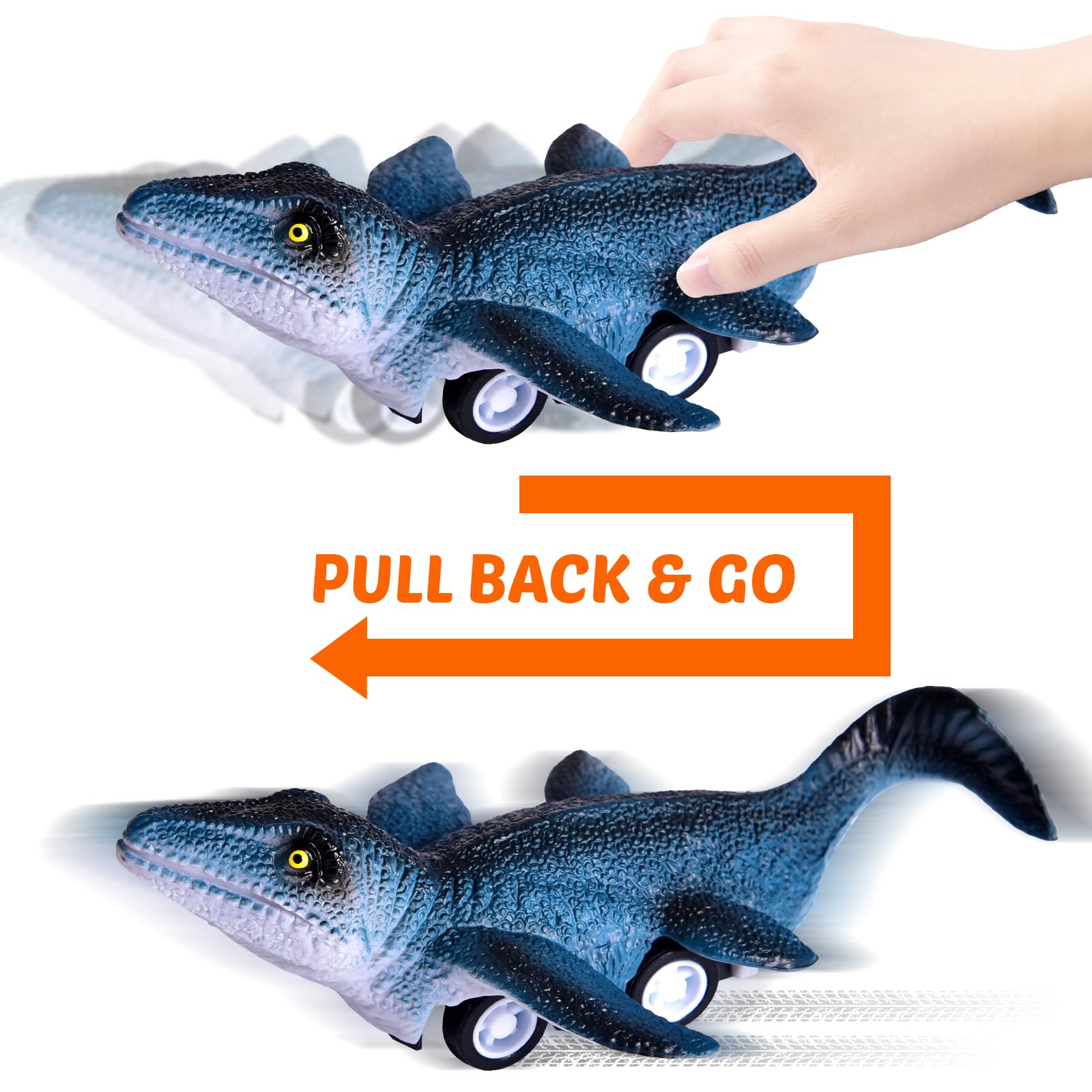 12 Pack Pull Back Dinosaur Toy Cars for Kids Ages 3-7 - Fun Dino Race Set for Boys & Girls - Birthday Party Favors, Goodie Bag Fillers & Preschool Learning Toys - Great for Indoor Play, Gift Giving & Imaginative Playtime