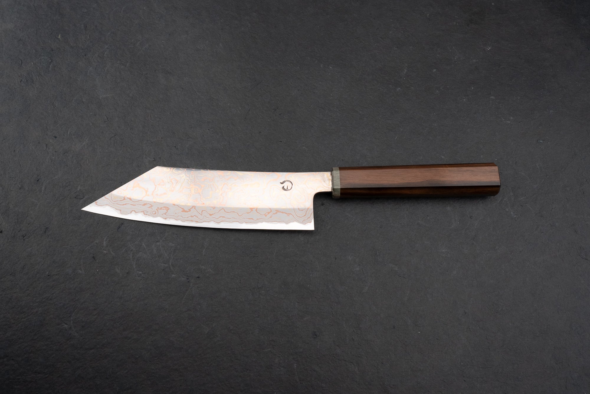 Mutsumi Hinoura V-Toku Rainbow Damascus Hakata 180mm Japanese Kitchen Knife – Premium Chef Knife for Sushi, Sashimi & Meat Cutting