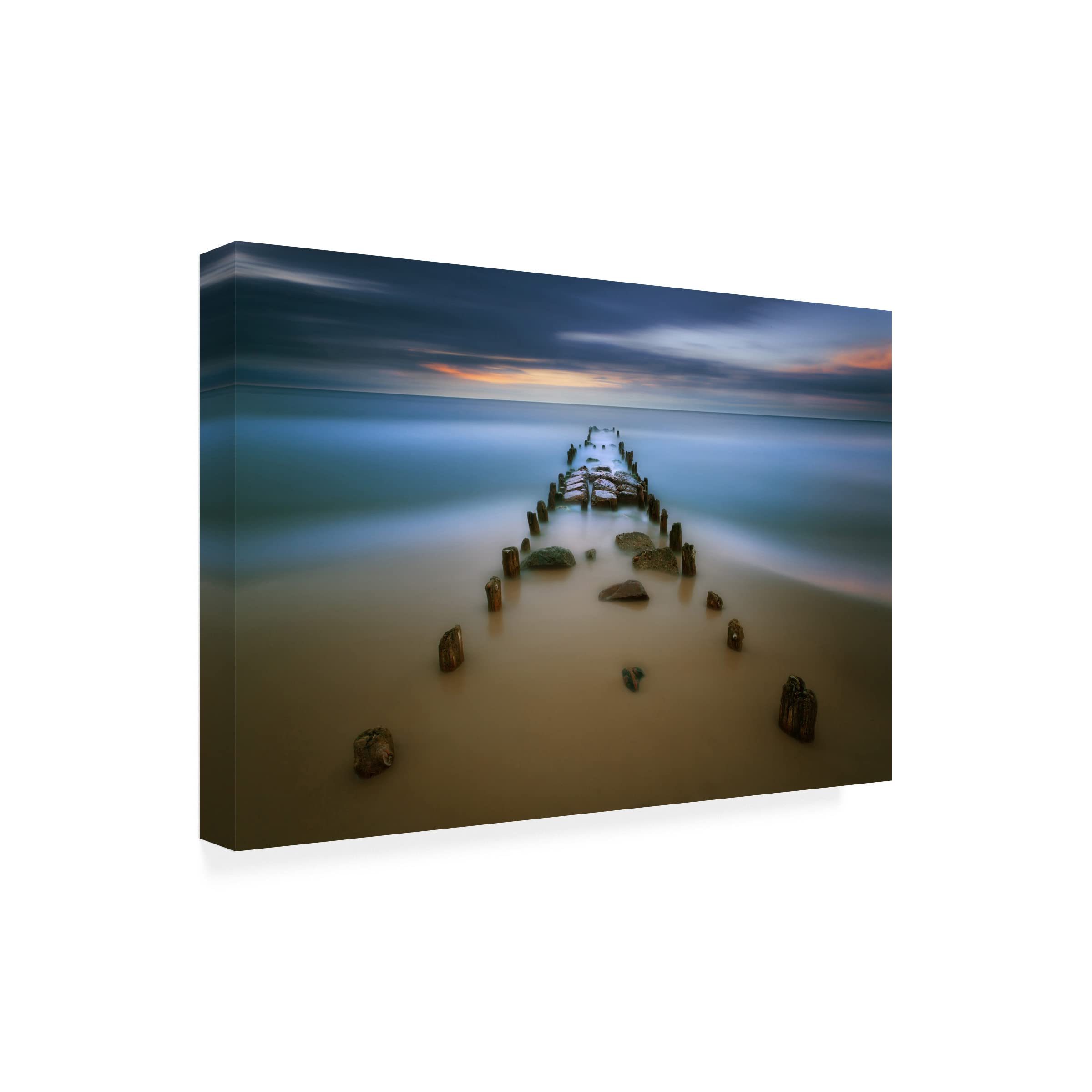Trademark Fine Art 'Baltic' by Krzysztof Browko - Stunning Canvas Wall Art for Living Room, Bedroom & Office Decor | Modern Coastal Landscape Painting