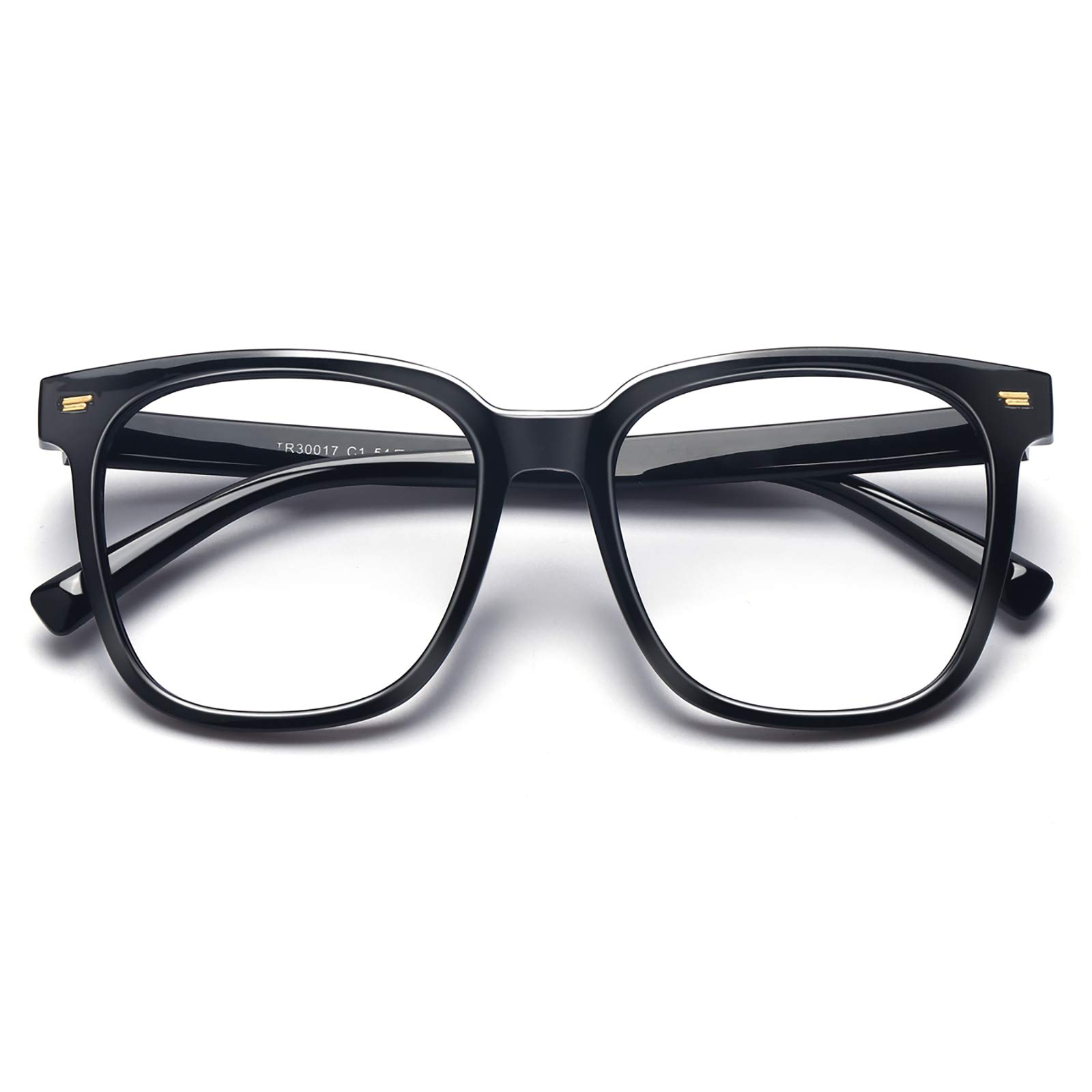Blue Light Blocking Glasses for Women & Men - Oversized Square Anti-Glare Computer Glasses to Reduce Eye Strain (Black) | Perfect for Office Work, Gaming & Screen Time