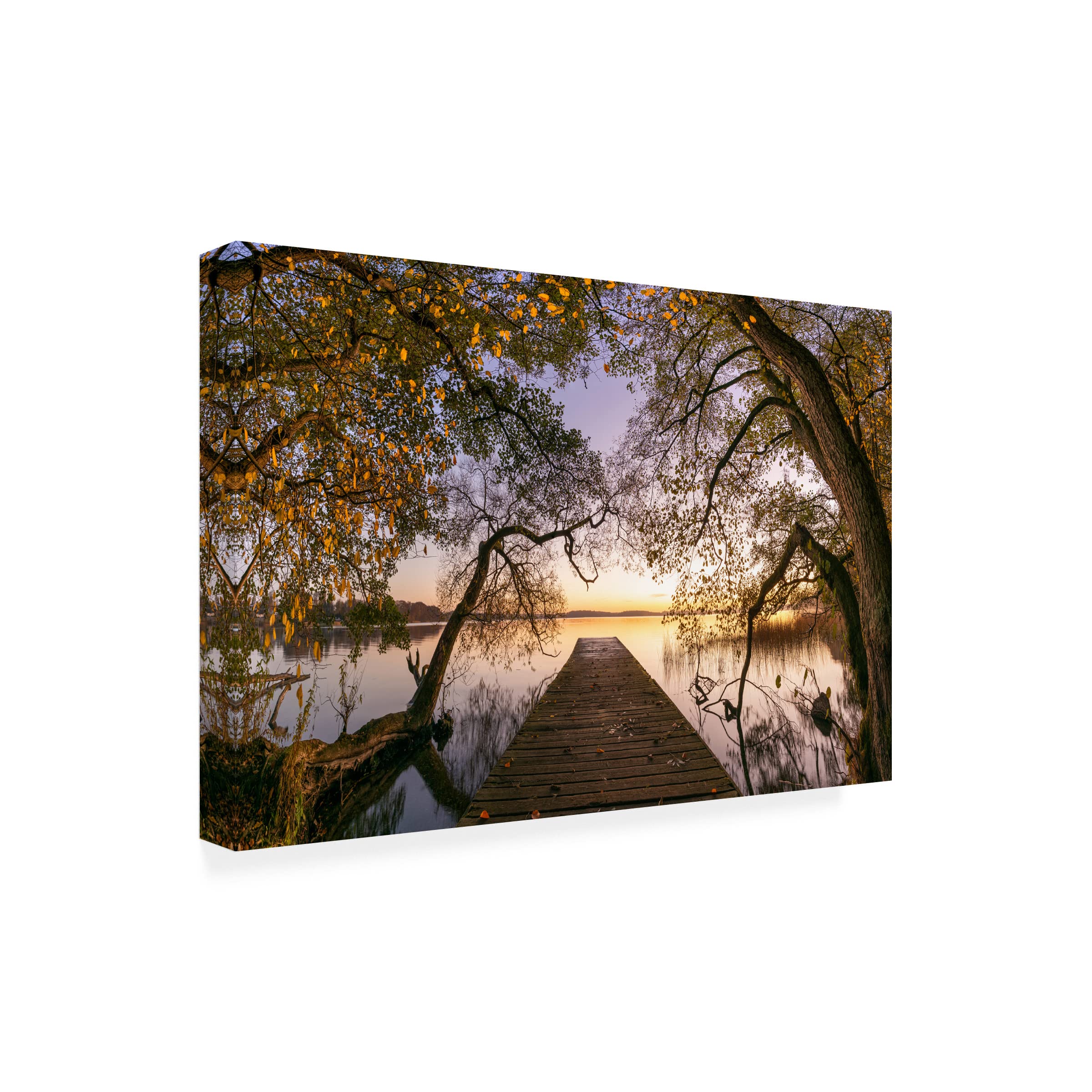 Trademark Fine Art 'Autumn 2' Canvas Wall Art by Keller - Fall Landscape Painting for Living Room, Bedroom & Office Decor